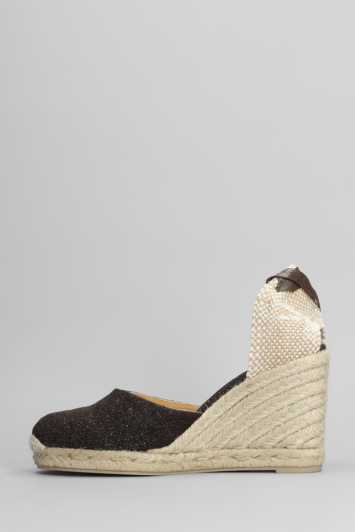 Castaã±er Carina-8-032 Wedges In Brown Canvas