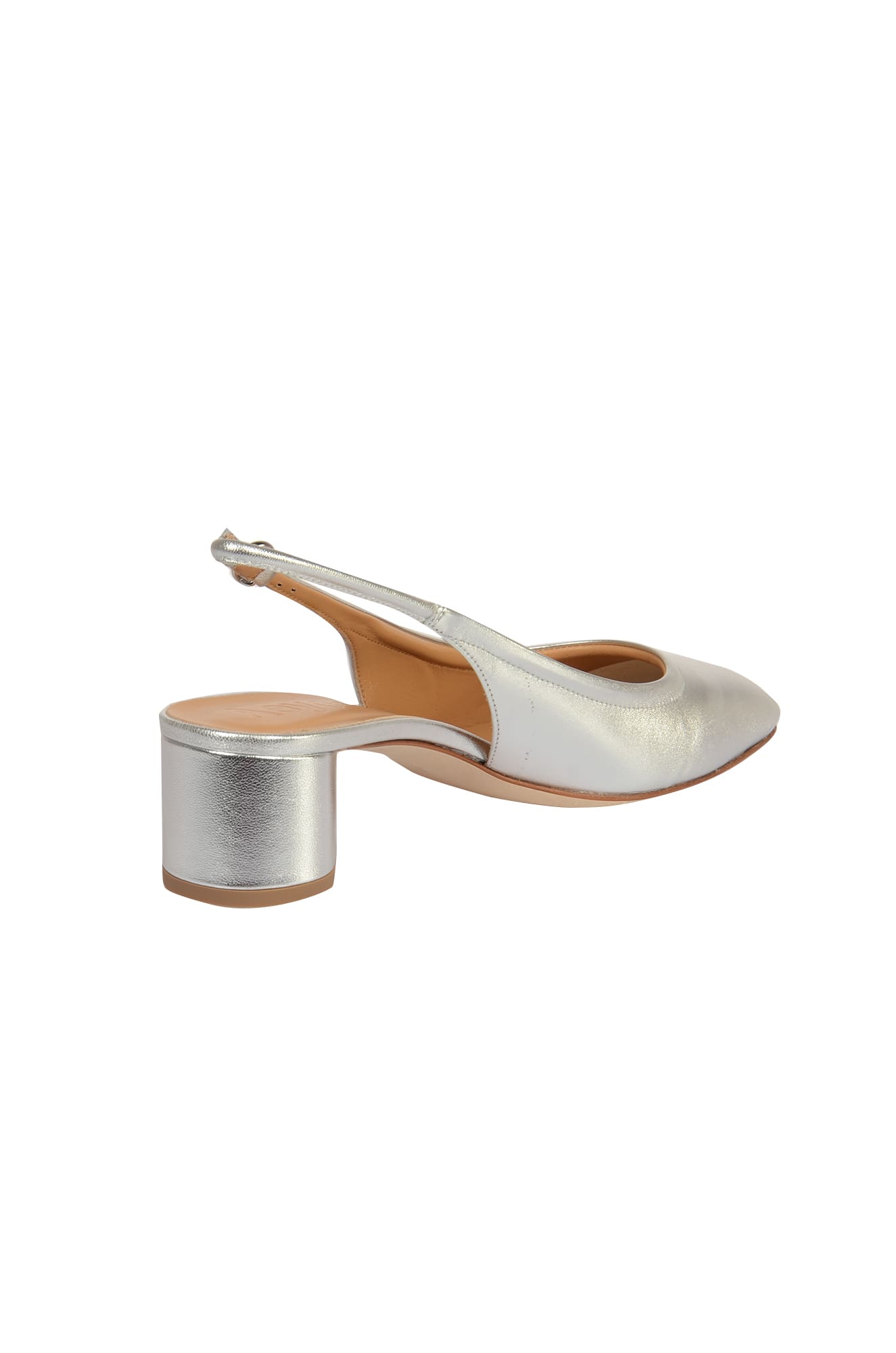 Shop Aeyde Romy Laminated Sandals In Silver