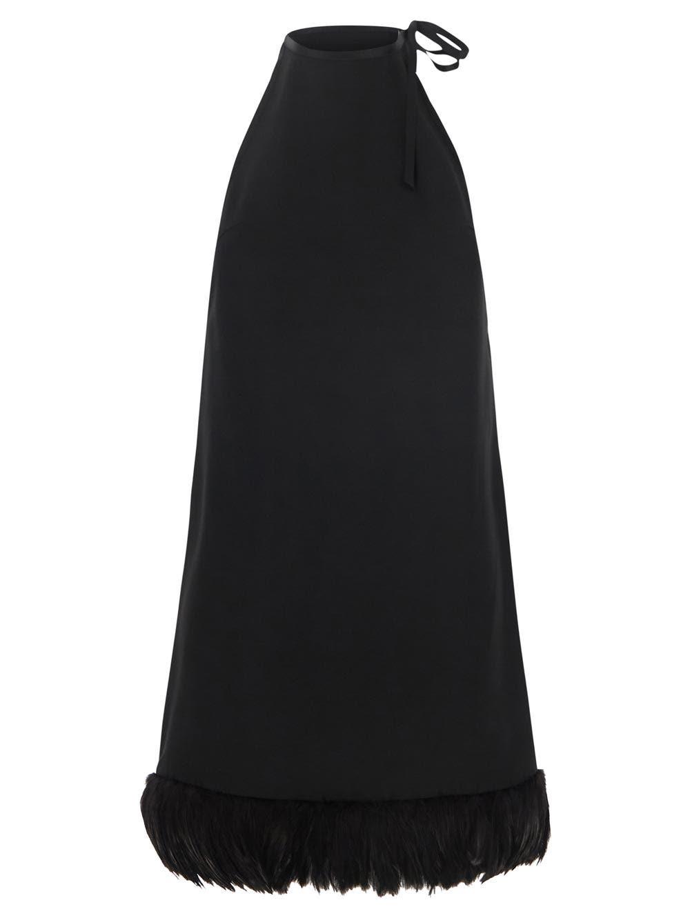 Shop Saint Laurent Feathers Dress In Black