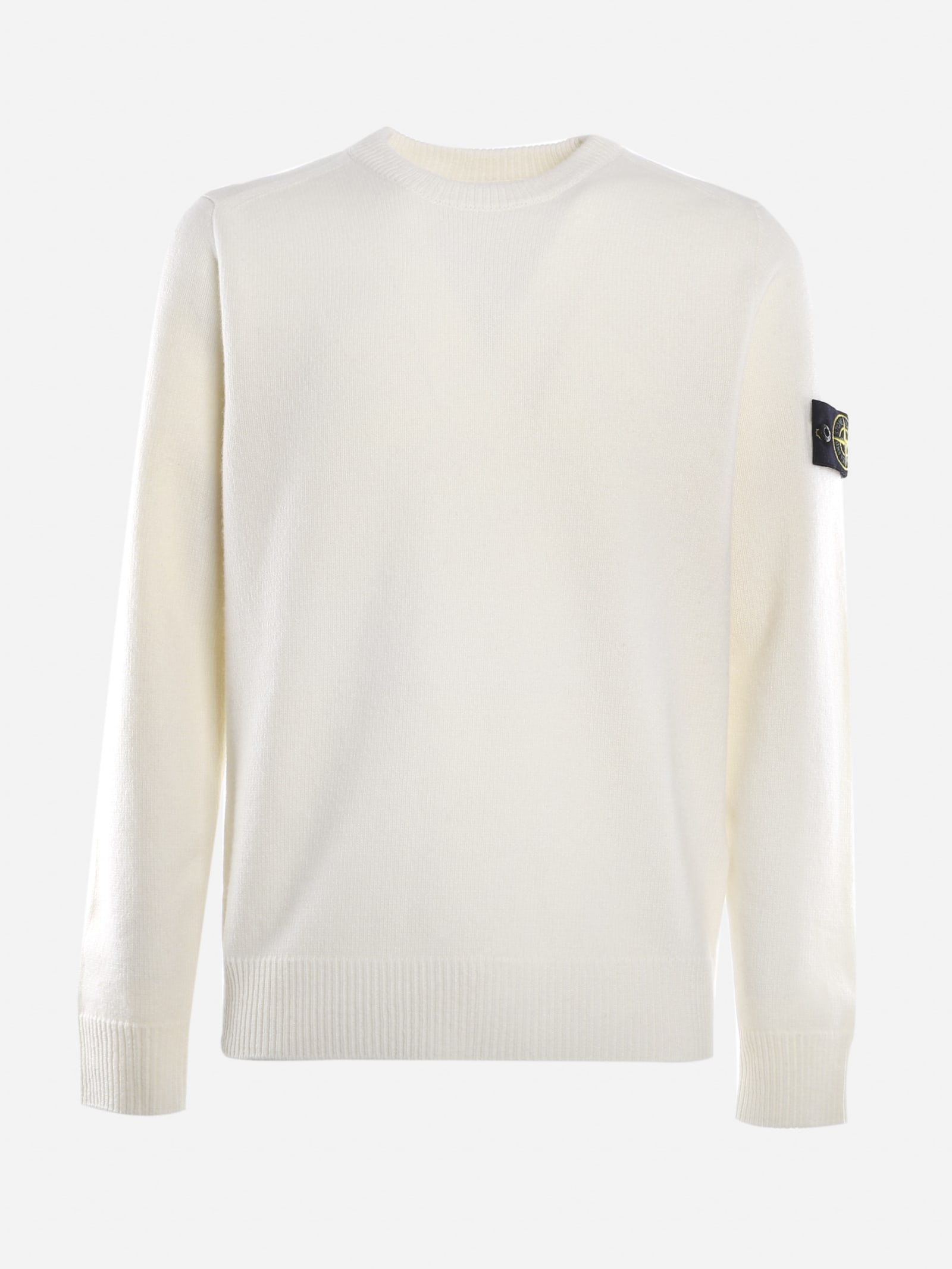 Stone Island Wool Blend Sweater With Logo Patch