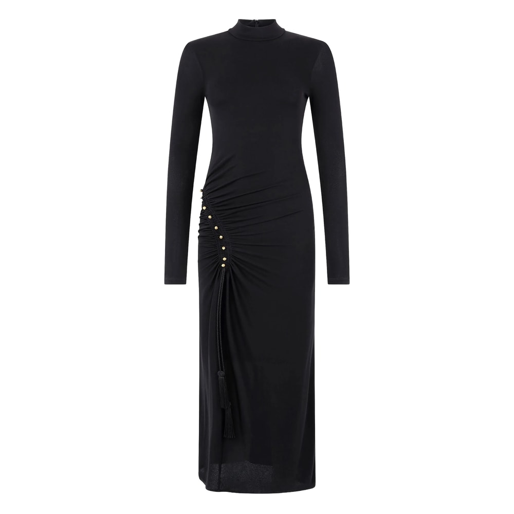 Roberto Cavalli Langes Kleid Mit Gerafftem Detail In Black
