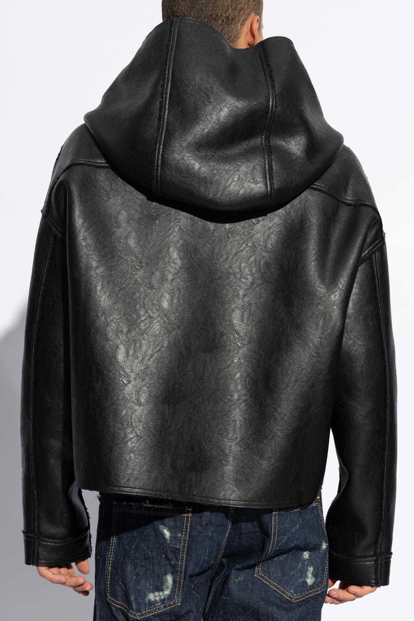 Shop Dsquared2 Vegan Leather Jacket In Black