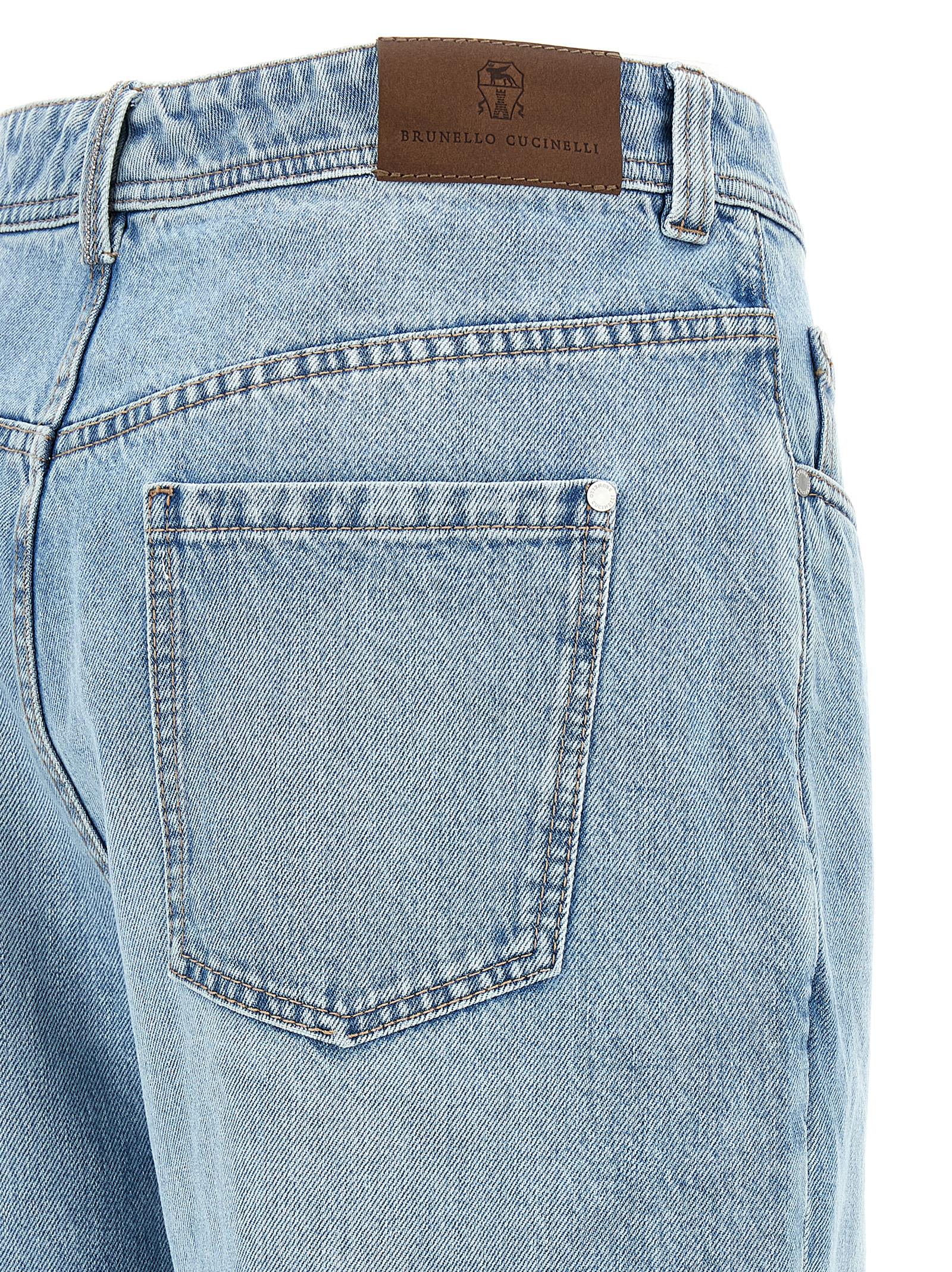 Shop Brunello Cucinelli Jeans Monile In Light Blue