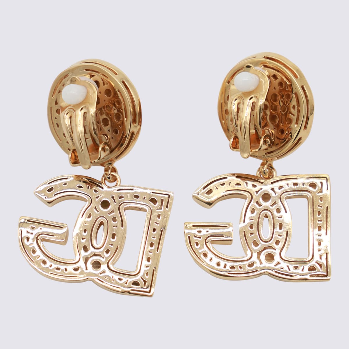 Shop Dolce & Gabbana Gold Tone Metal Earrings