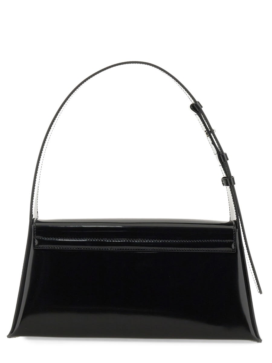 Shop Ferragamo Medium Geometric Shoulder Bag In Black