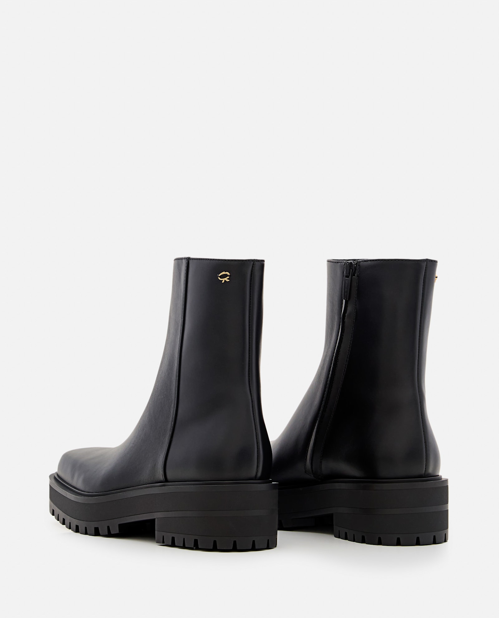 Shop Gianvito Rossi Leather Combat Boots In Black