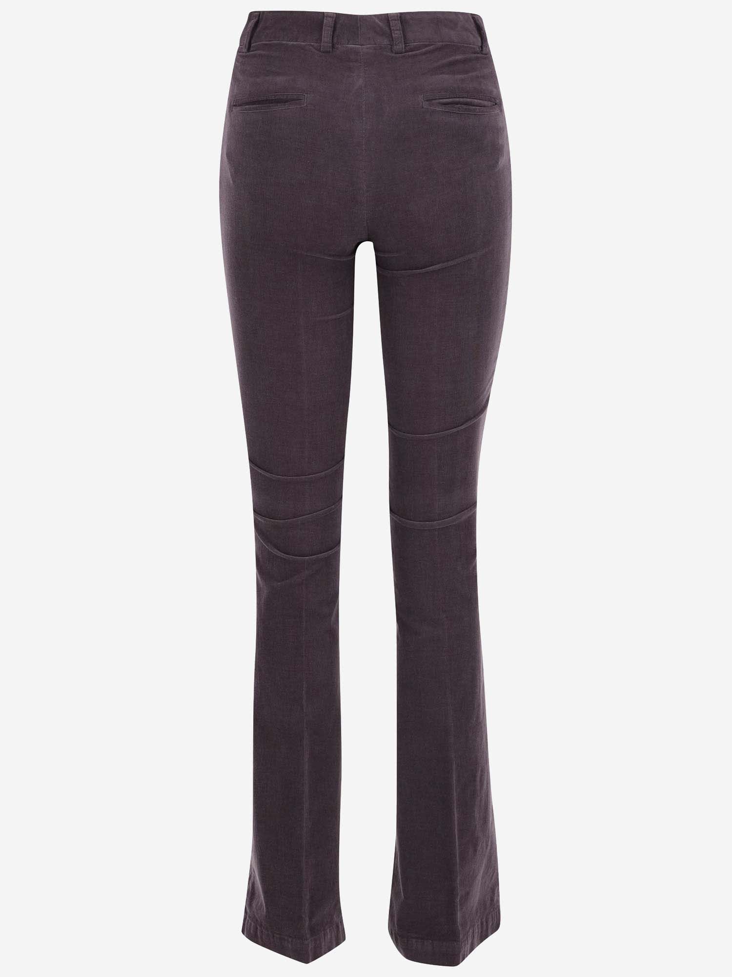 Shop Ql2 Stretch Cotton Velvet Flared Pants In Purple