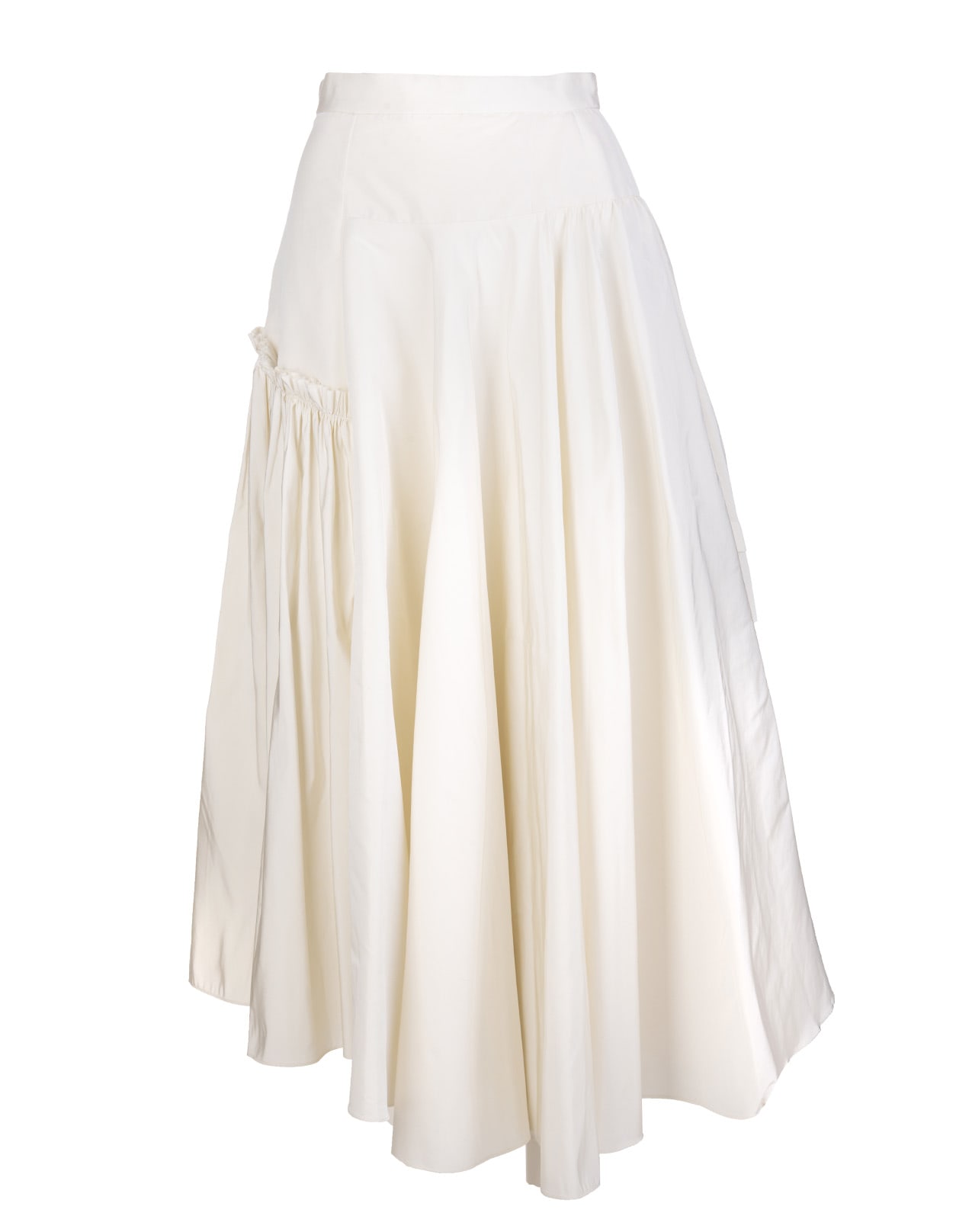 Alexander McQueen Ivory Asymmetrical Curled Midi Skirt