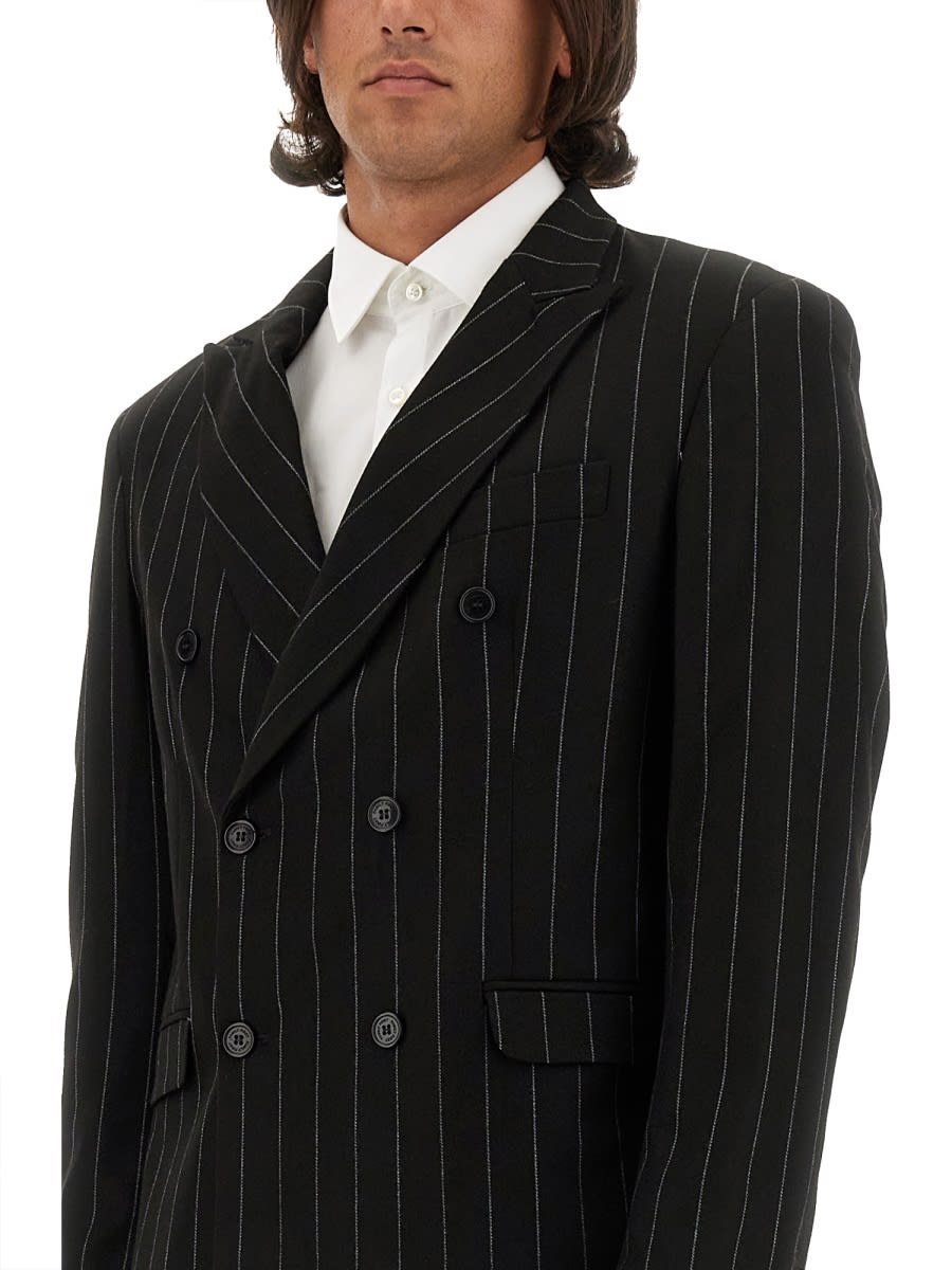 Shop Family First Milano Double-breasted Jacket In Black