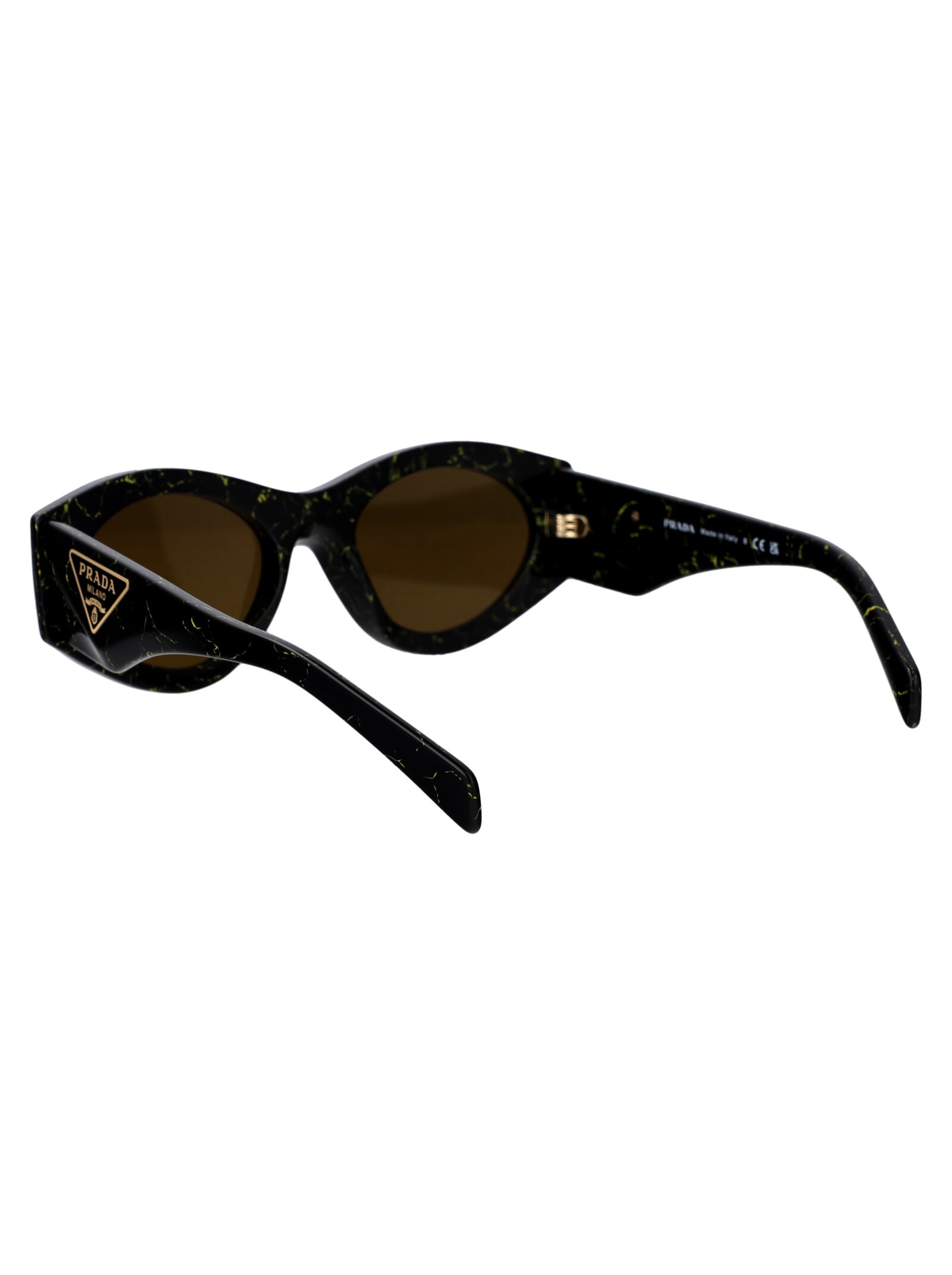 Shop Prada 0pr 20zs Sunglasses In 19d01t Black Yellow Marble