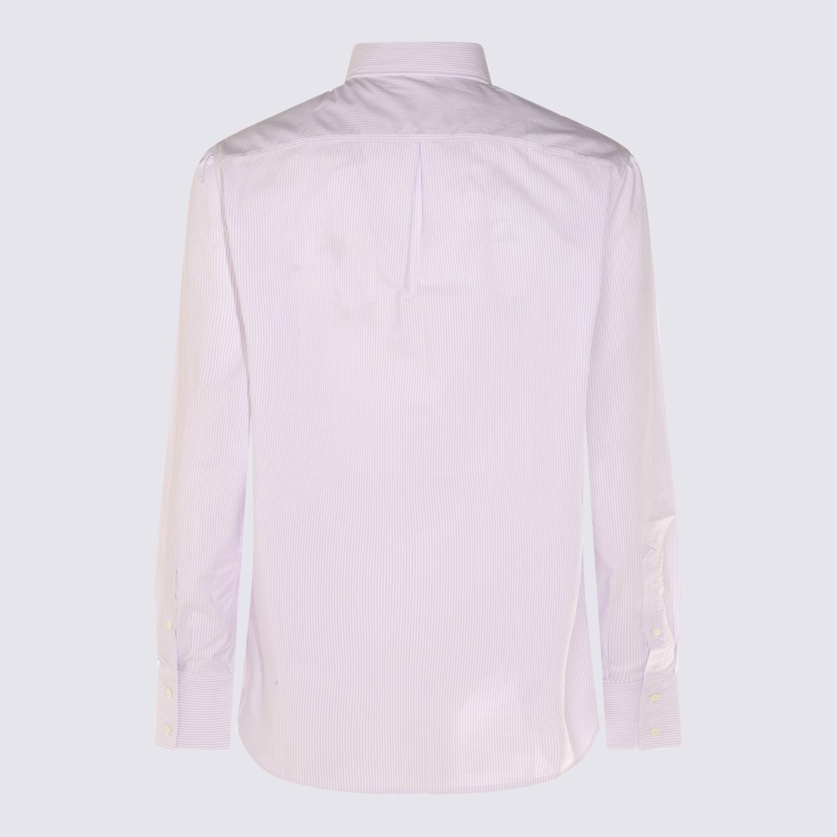 Brunello Cucinelli Striped Shirt With Long Sleeves And Regular Collar In Purple