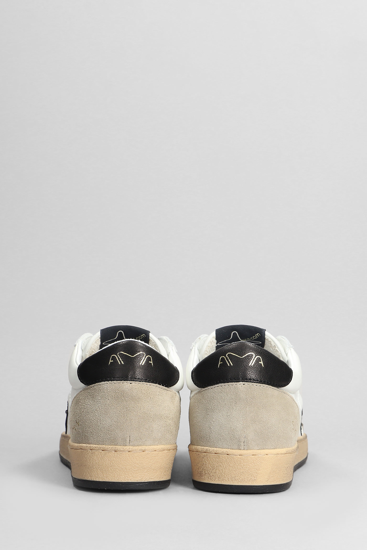 Shop Ama Brand Sneakers In White Suede And Leather