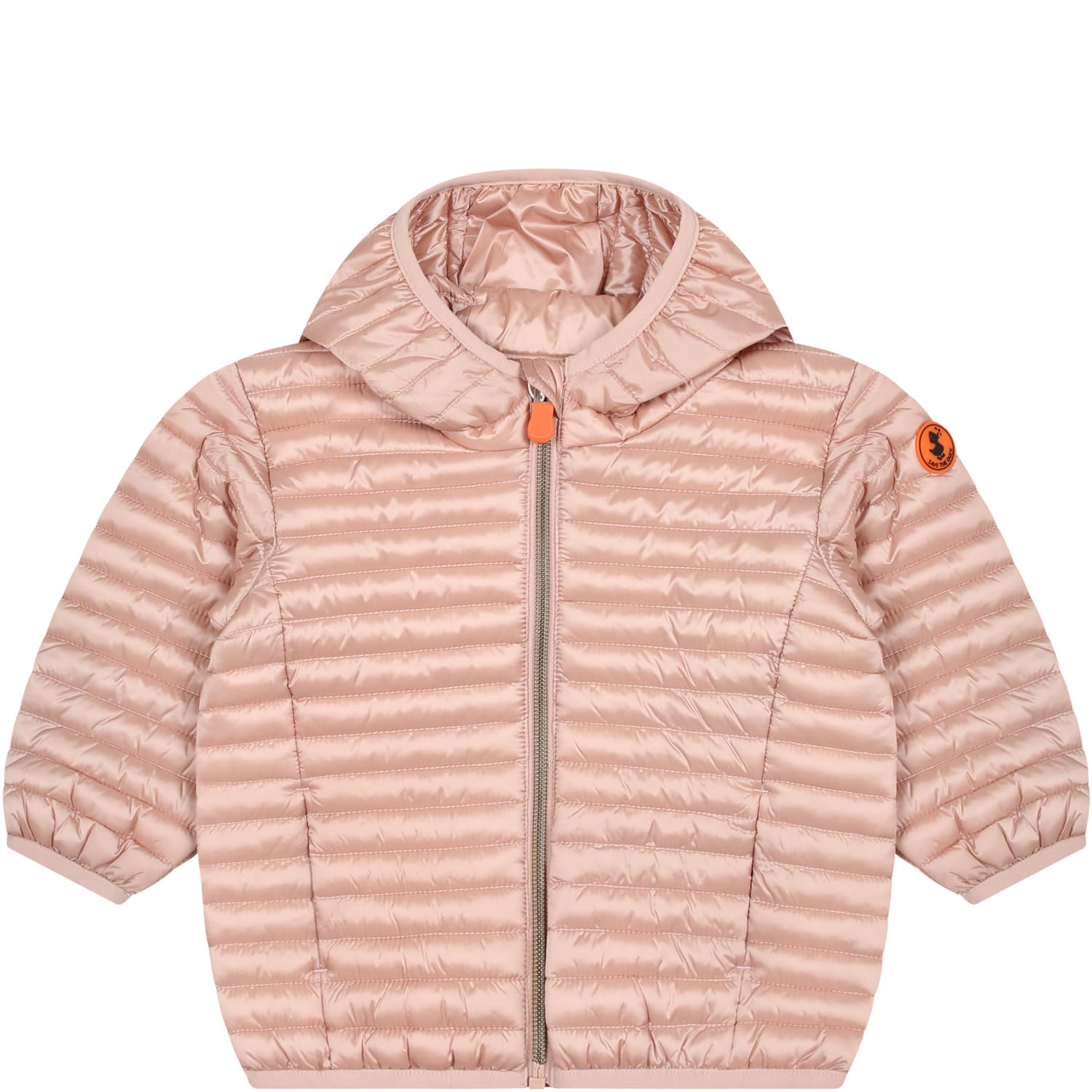 Shop Save The Duck Pink Lucy Down Jacket For Baby Girl With Logo