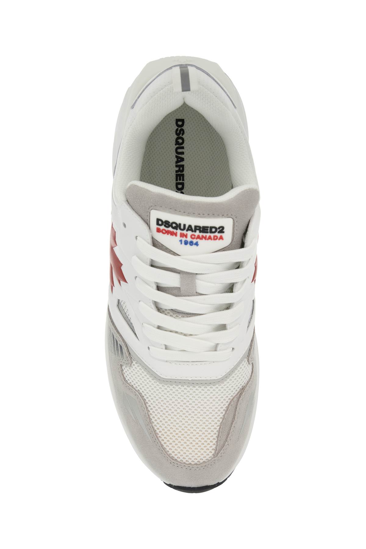 Shop Dsquared2 Dash Sneakers Running In Bianco+rosso (white)