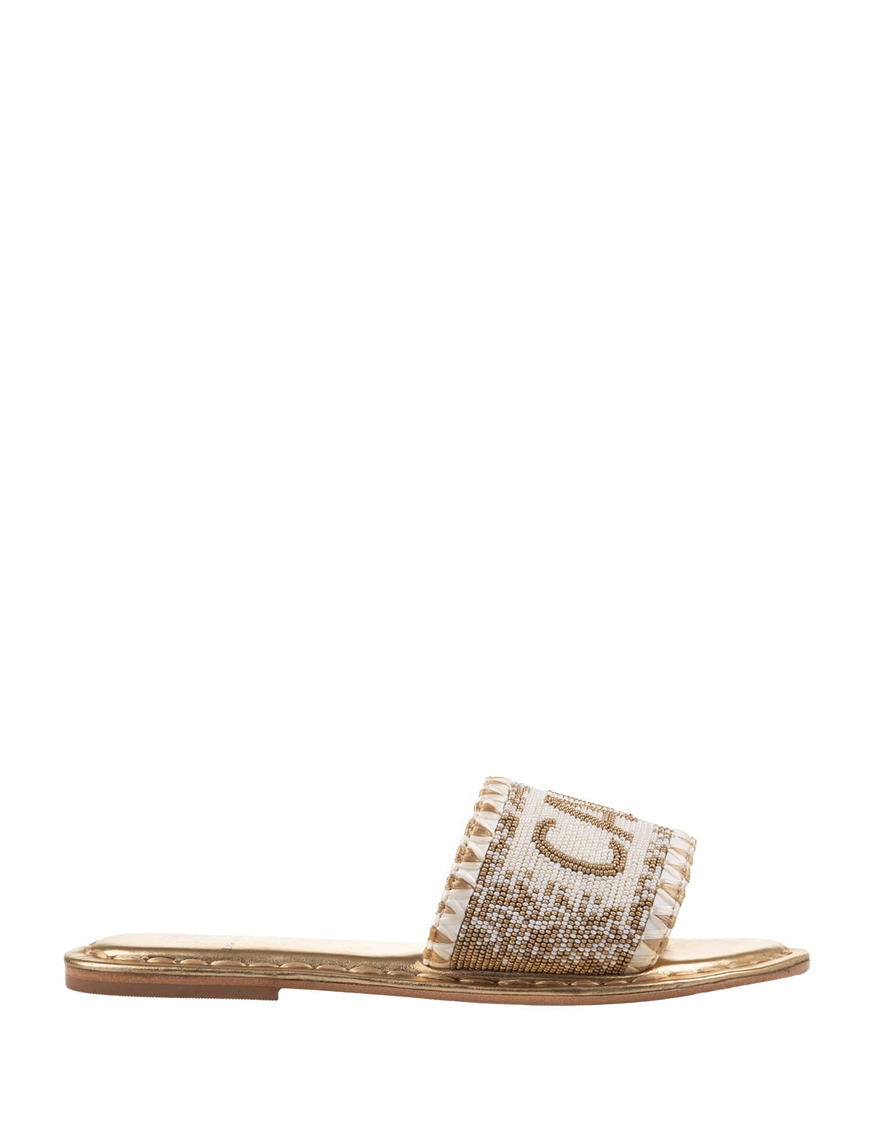 Capri Low Sandals In Off White-gold
