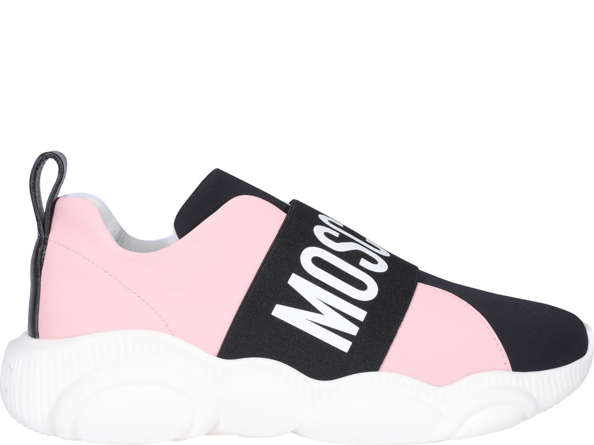 Buy Moschino Logo Sneakers online, shop Moschino shoes with free shipping