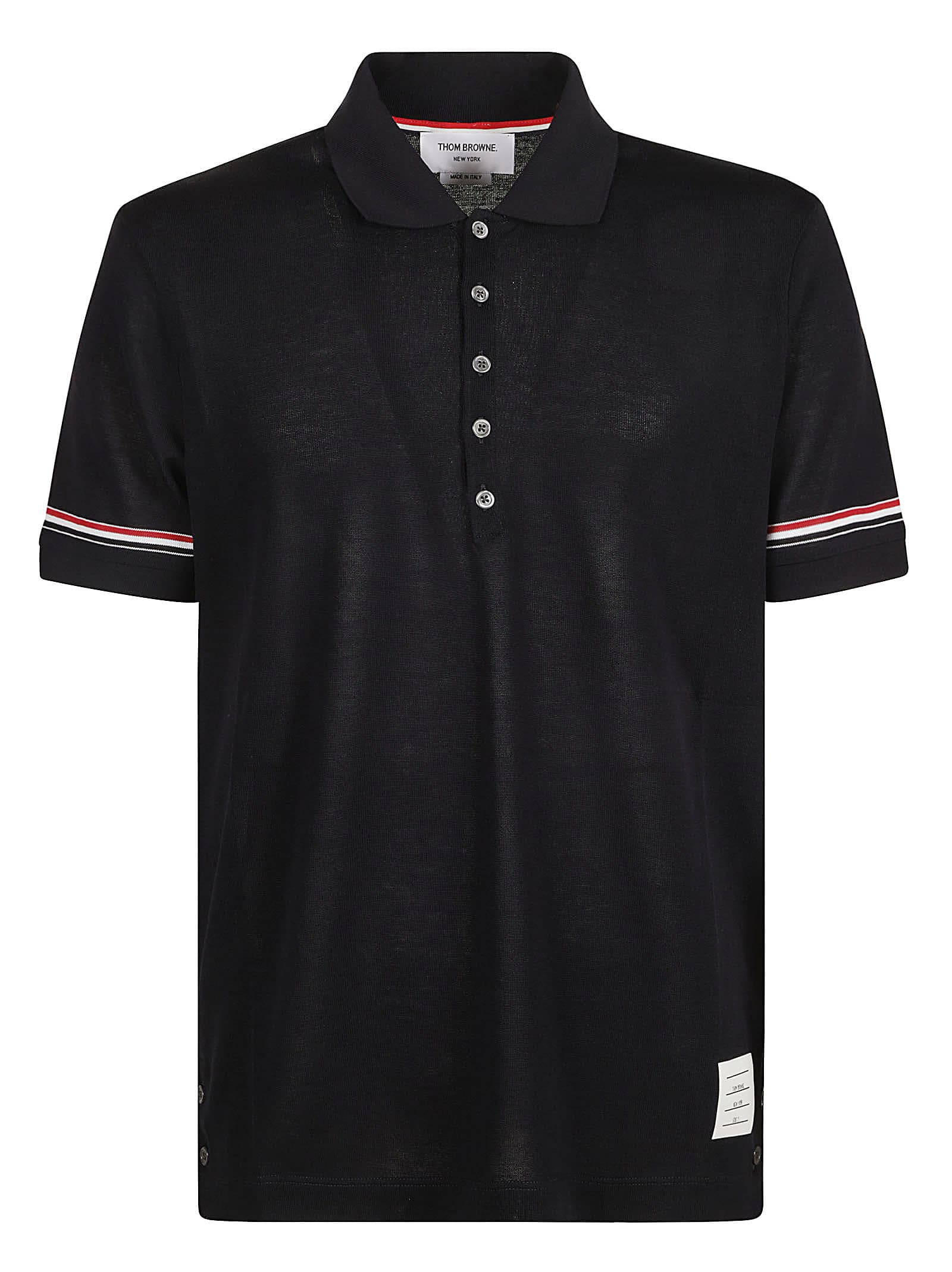 Shop Thom Browne Short-sleeved Polo Shirt In White