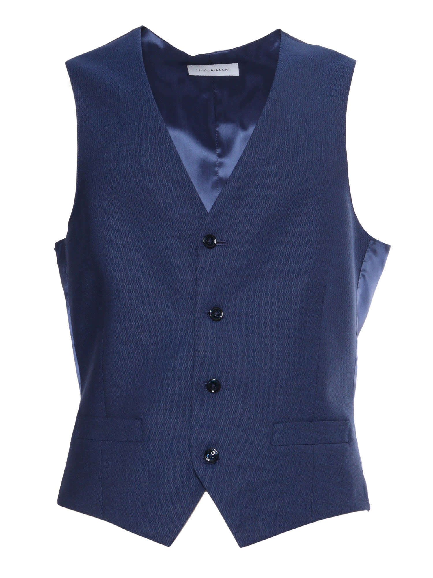 Bright Blue Single-breasted Vest