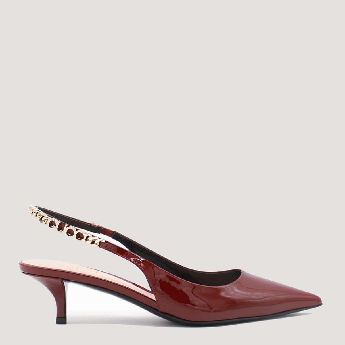 Shop Gucci Red Leather Pumps In Rosso Ancora