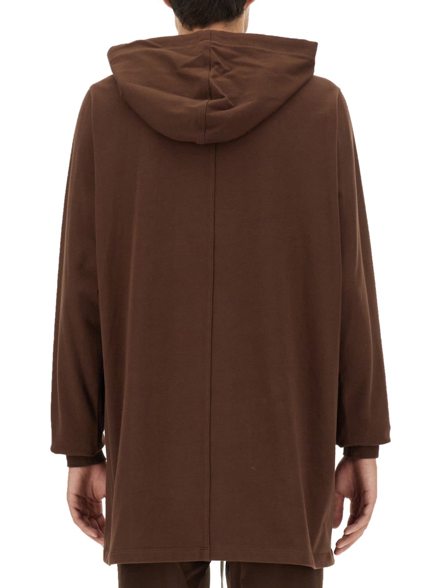 Shop Rick Owens Hooded T-shirt In Brown