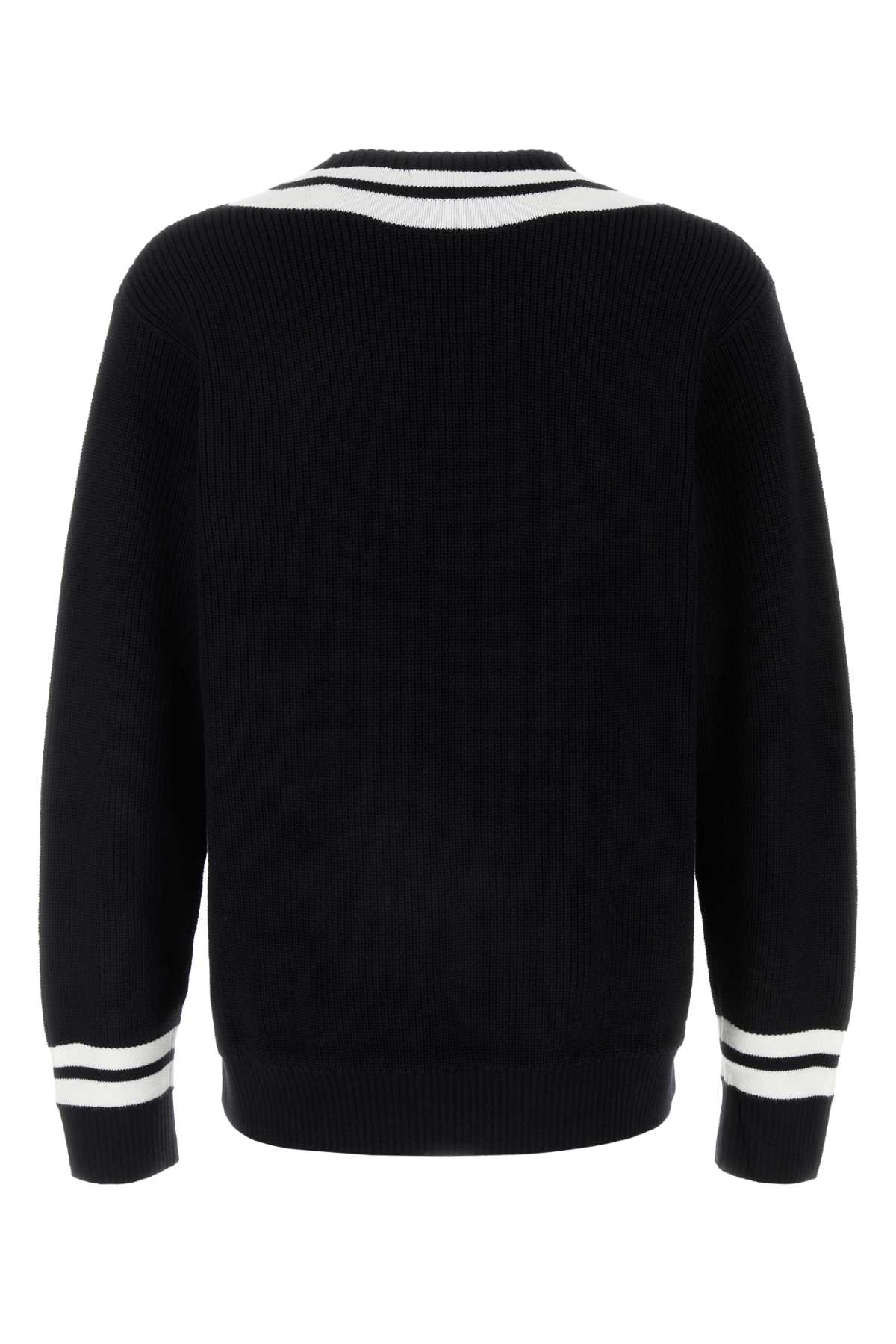 Shop Fred Perry Black Cotton Blend Sweater