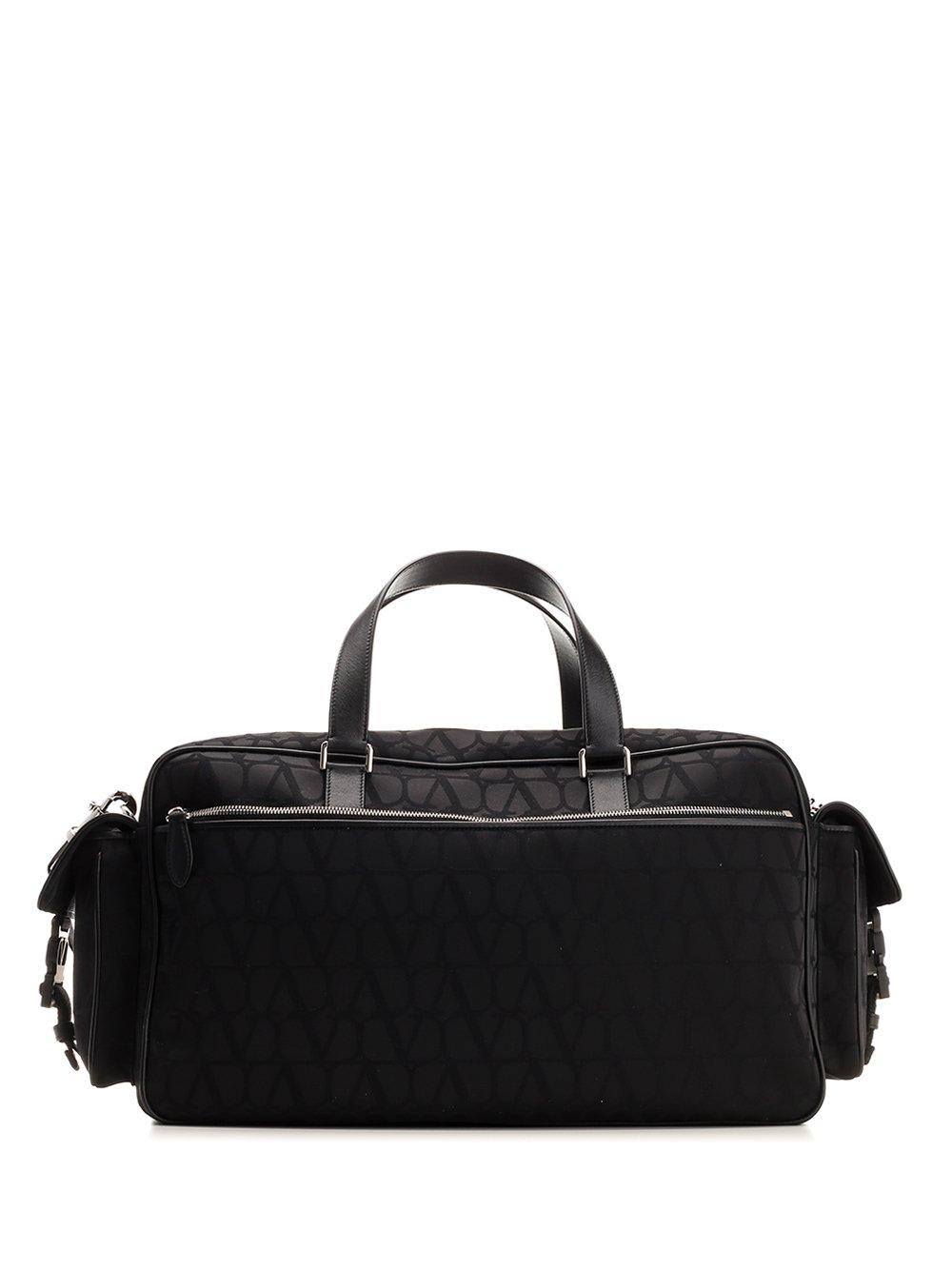 Shop Valentino Toile Iconographe Zip-up Duffle Bag In Black