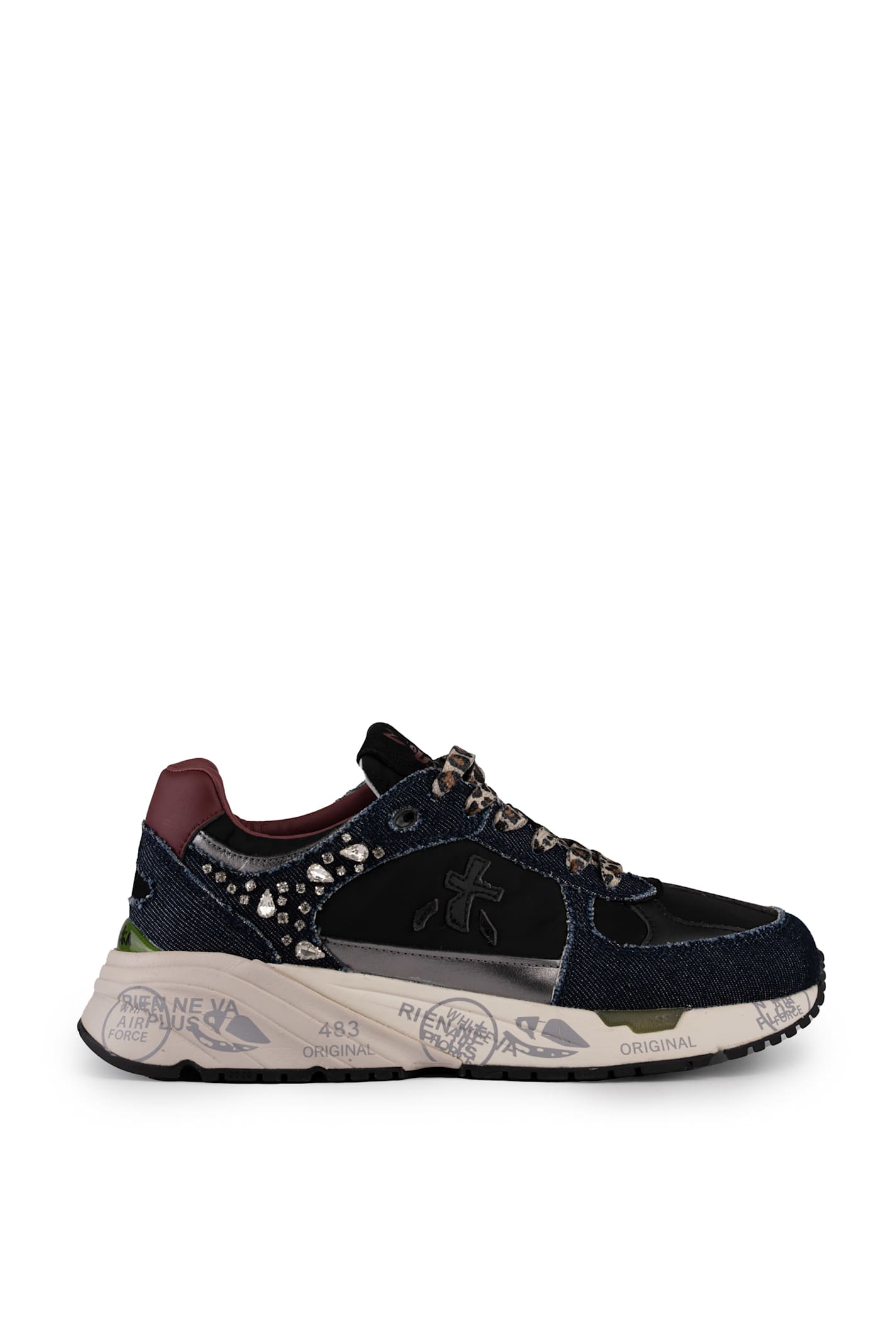 Shop Premiata Mased 7009 Sneakers In Denim And Nylon