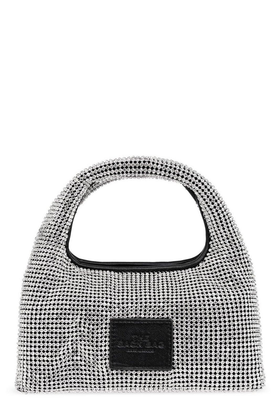 Marc Jacobs The Sack Rhinestone Embellished Top Handle Bag In Silver