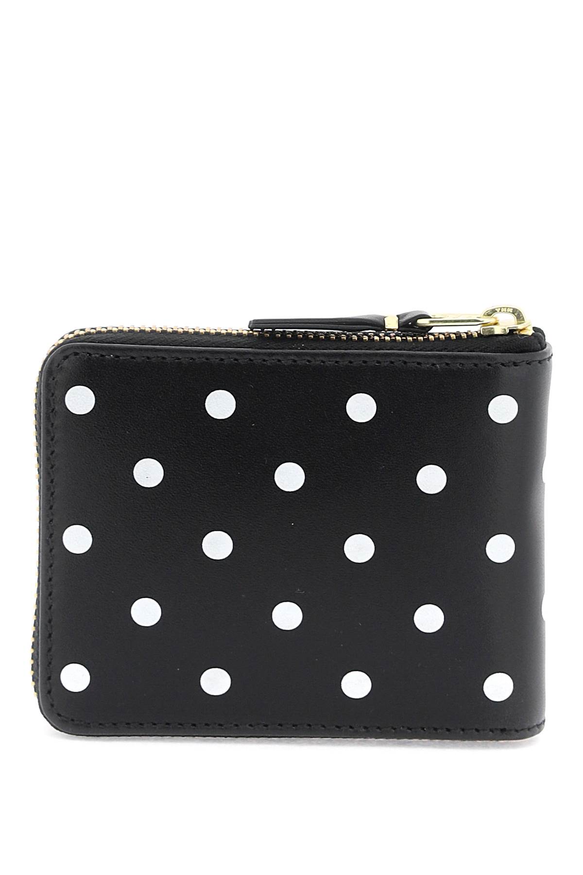 Shop Comme Des Garçons Polka Dot Zip Around Wallet In Black (black)