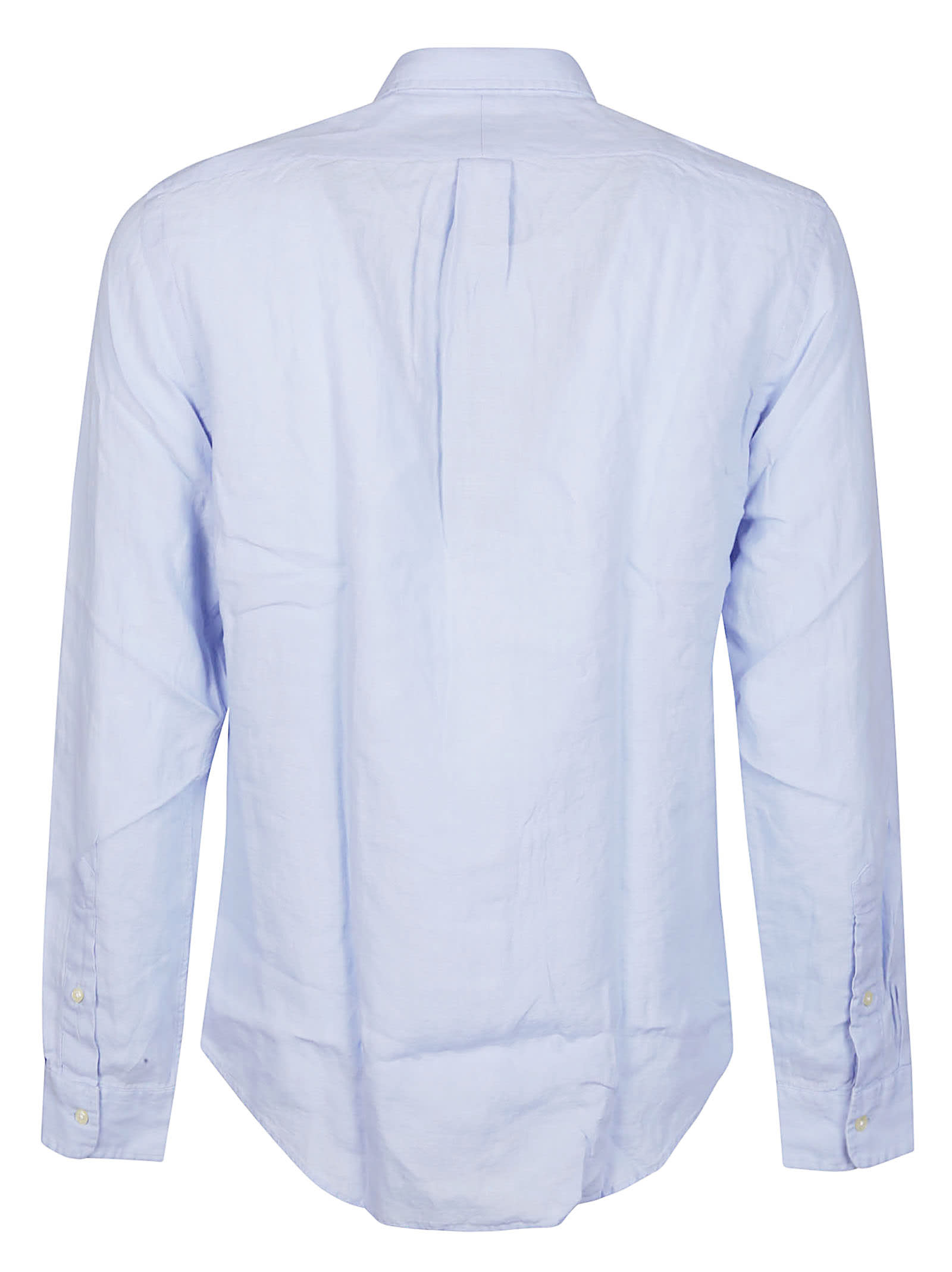 Shop Polo Ralph Lauren Long Sleeve Sport Shirt In Blue Hyacinth
