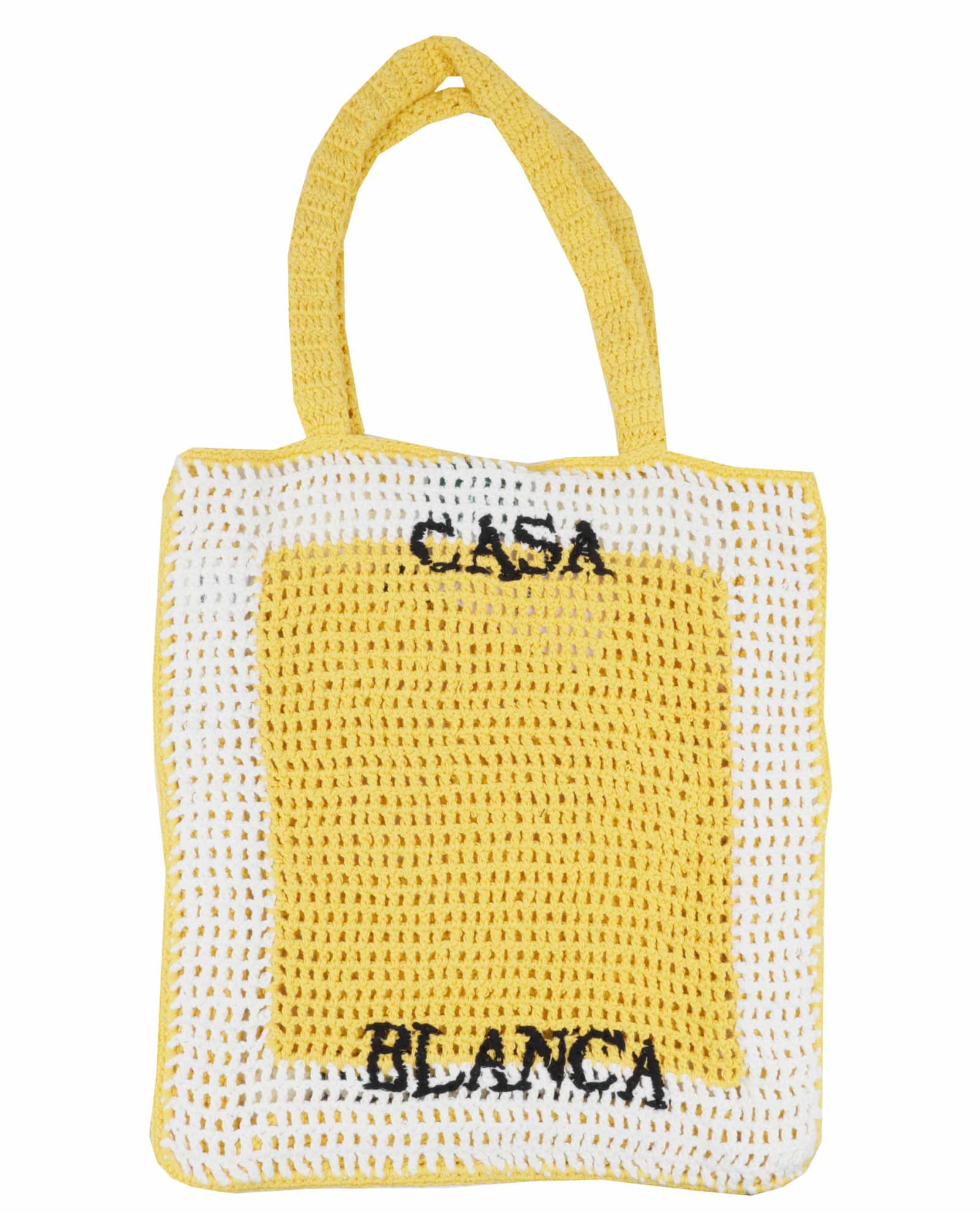 Casablanca Yellow Crochet Brand Bag