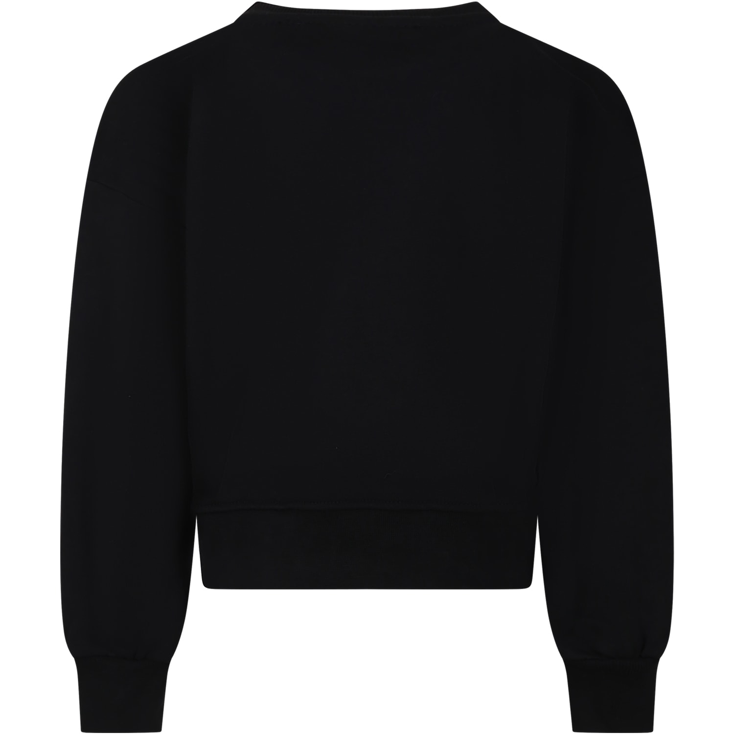 Shop Msgm Black Sweatshirt For Girl With Logo