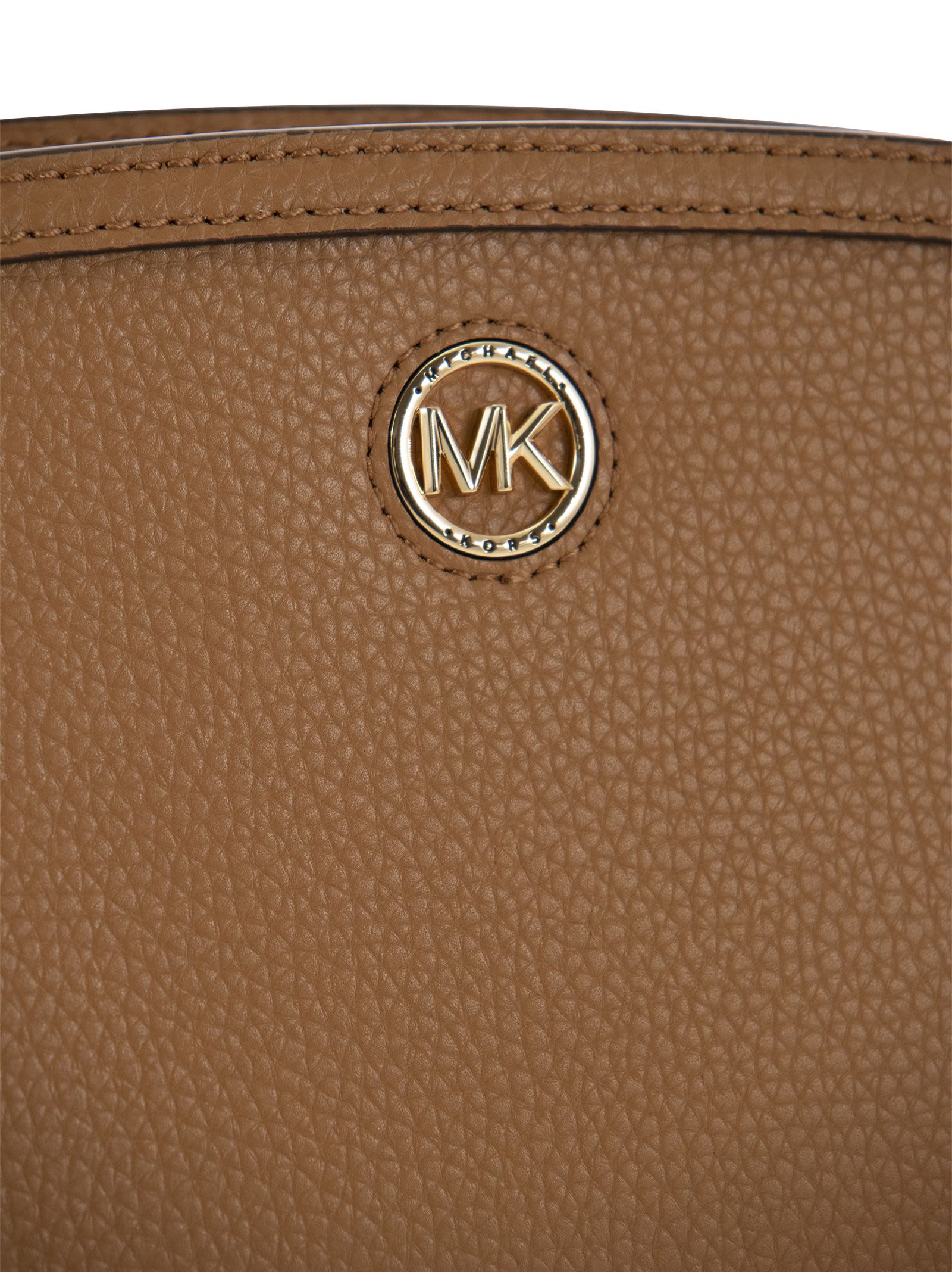 Shop Michael Michael Kors Chantal - Shoulder Bag With Logo In Pale Peanut