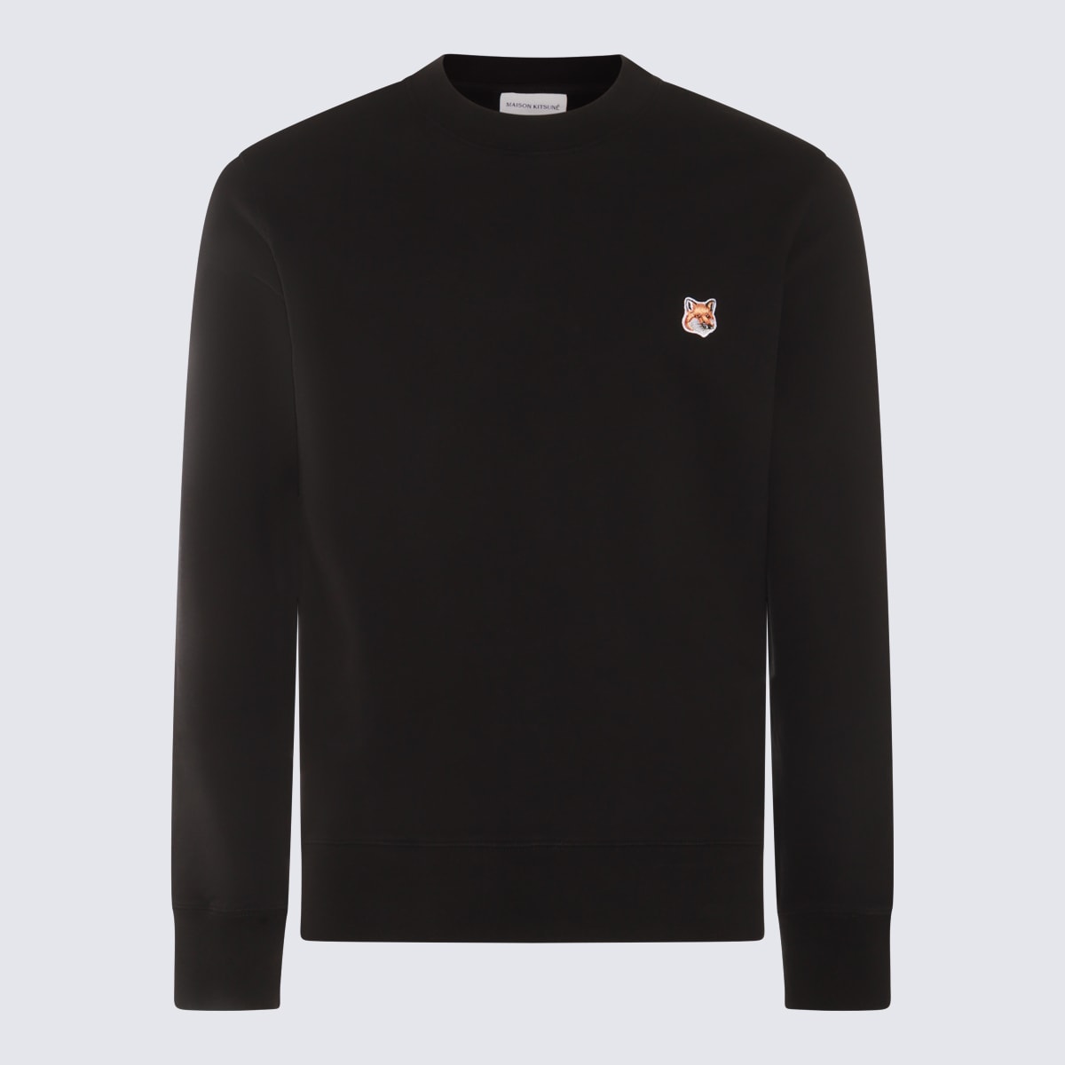 Shop Maison Kitsuné Black Cotton Fox Head Sweatshirt