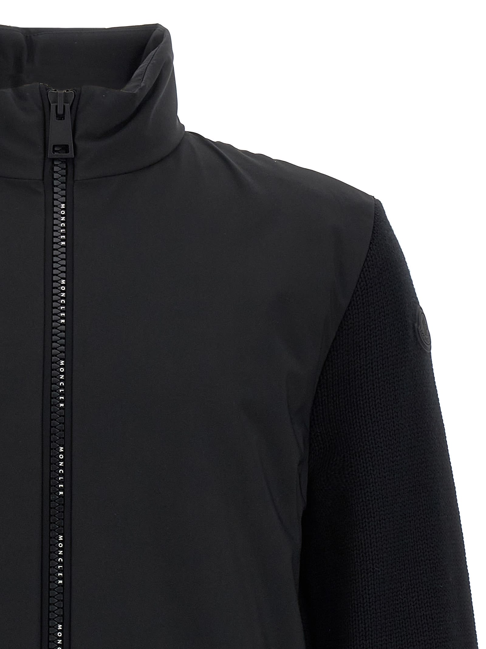 Moncler Matt Effect Cardigan Sweaters And Cardigans Black In Black