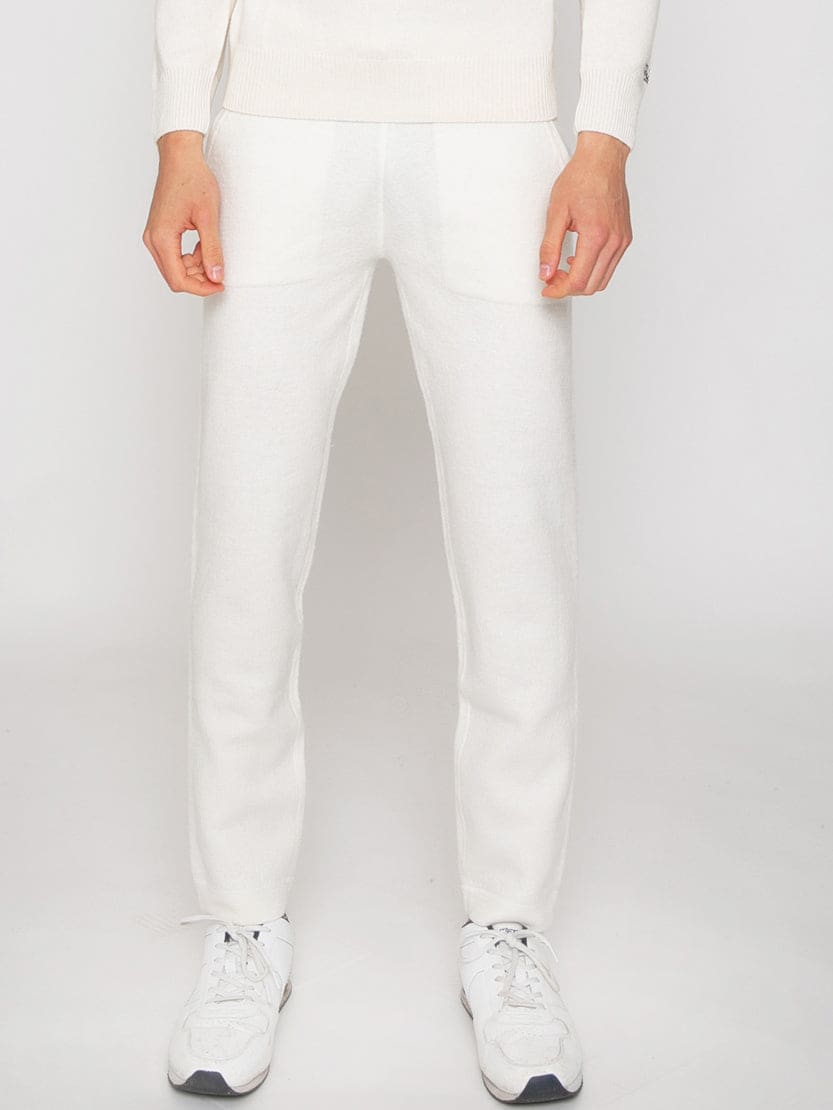 Mc2 Saint Barth Track Knitted Sweatpants With Pockets In White