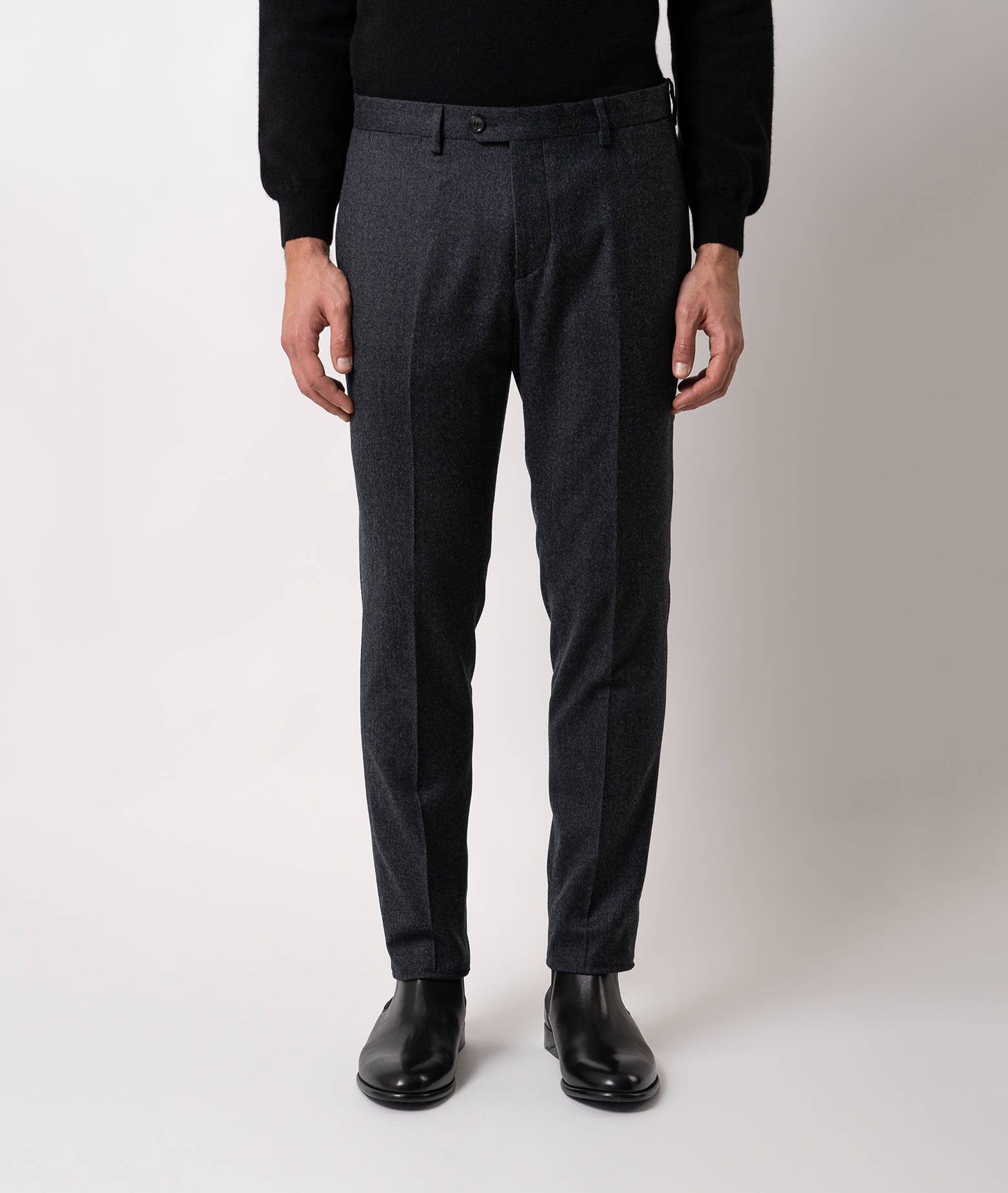 Larusmiani Velvet Trousers Howard Pants In Gray