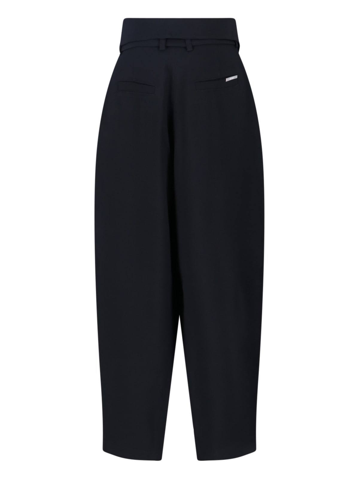 Attico Wrap-effect Belted Trousers In Black