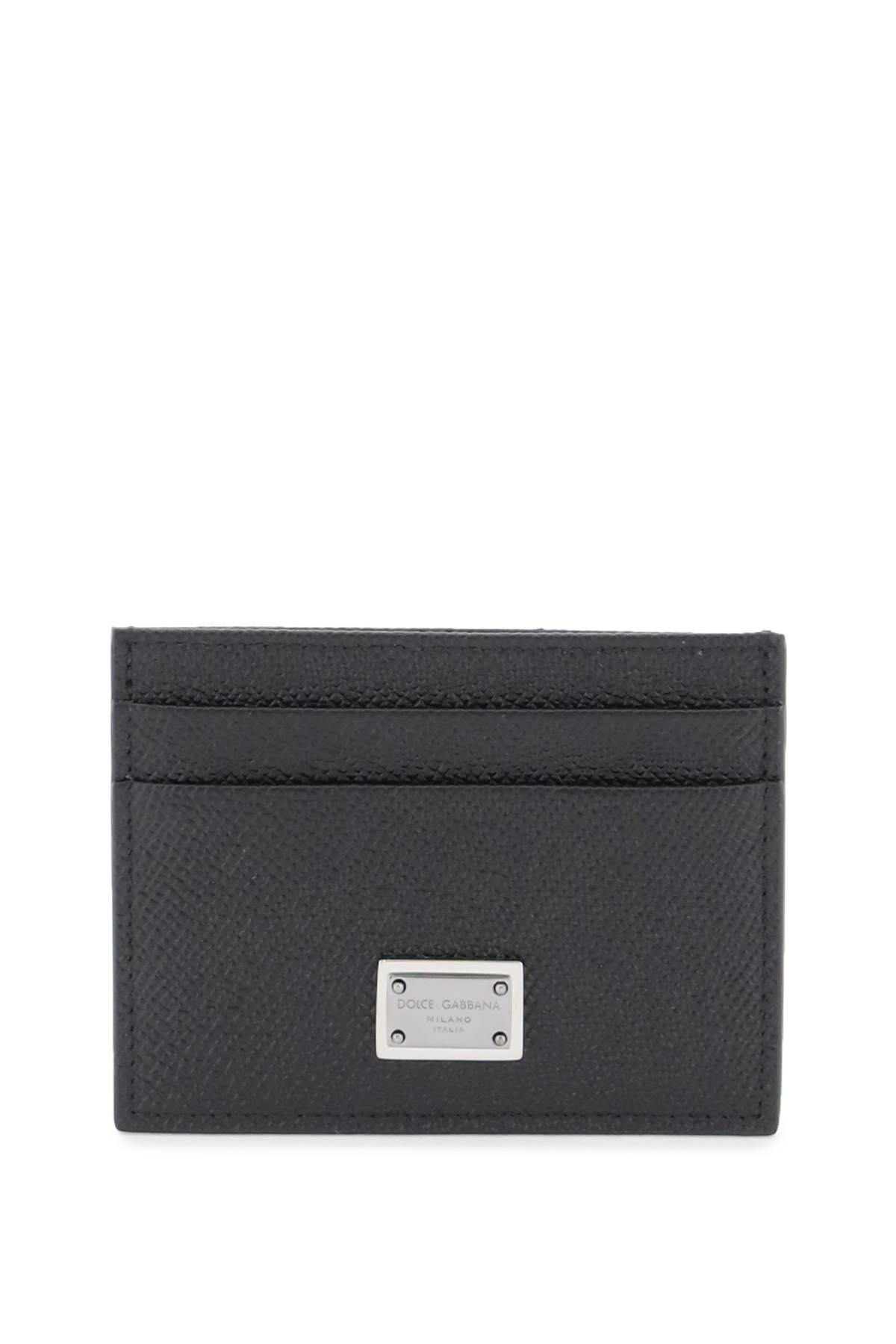 Shop Dolce & Gabbana Leather Card Holder With Logo Plate In Nero (black)