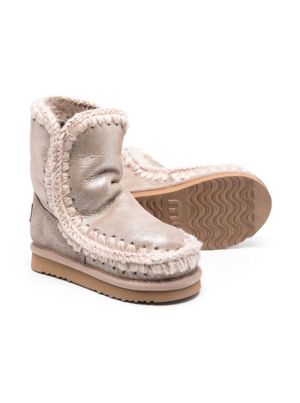 Shop Mou Eskimo Boots In Patent Sheepskin Girl  Kids In Grey