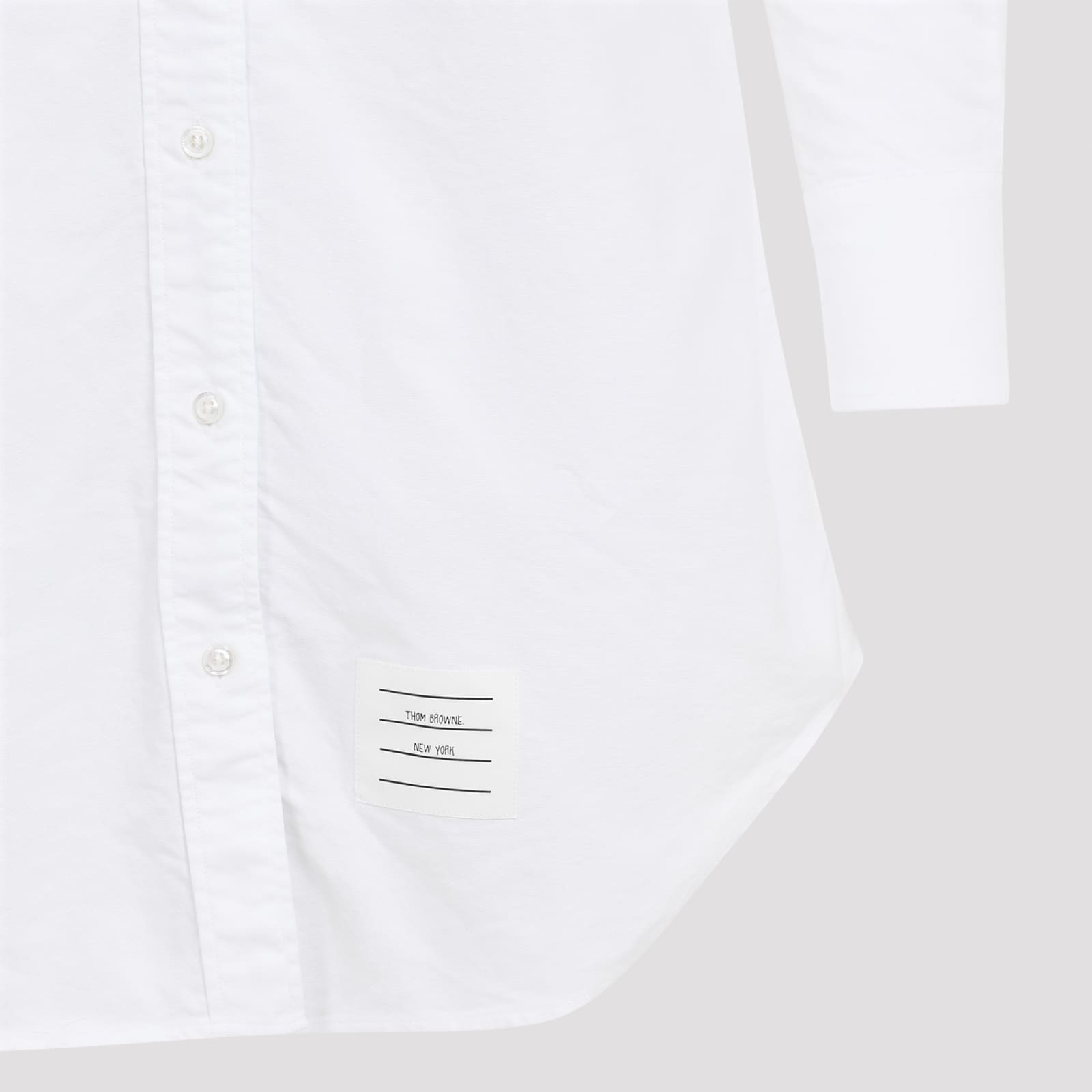 Shop Thom Browne Thigh Length Point Collar Shirtdress In White