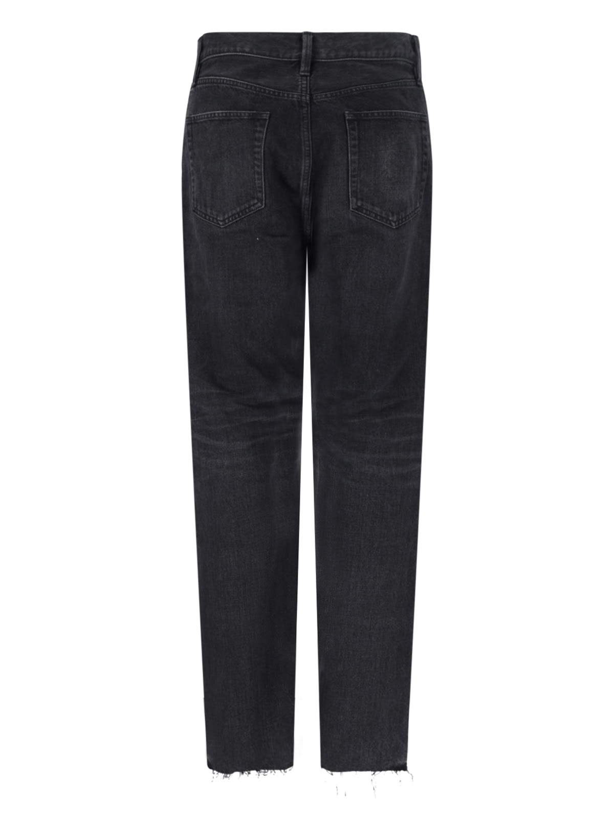 Fear Of God 5 Pocket Denim With Belt Loops And Frayed Hem In Black