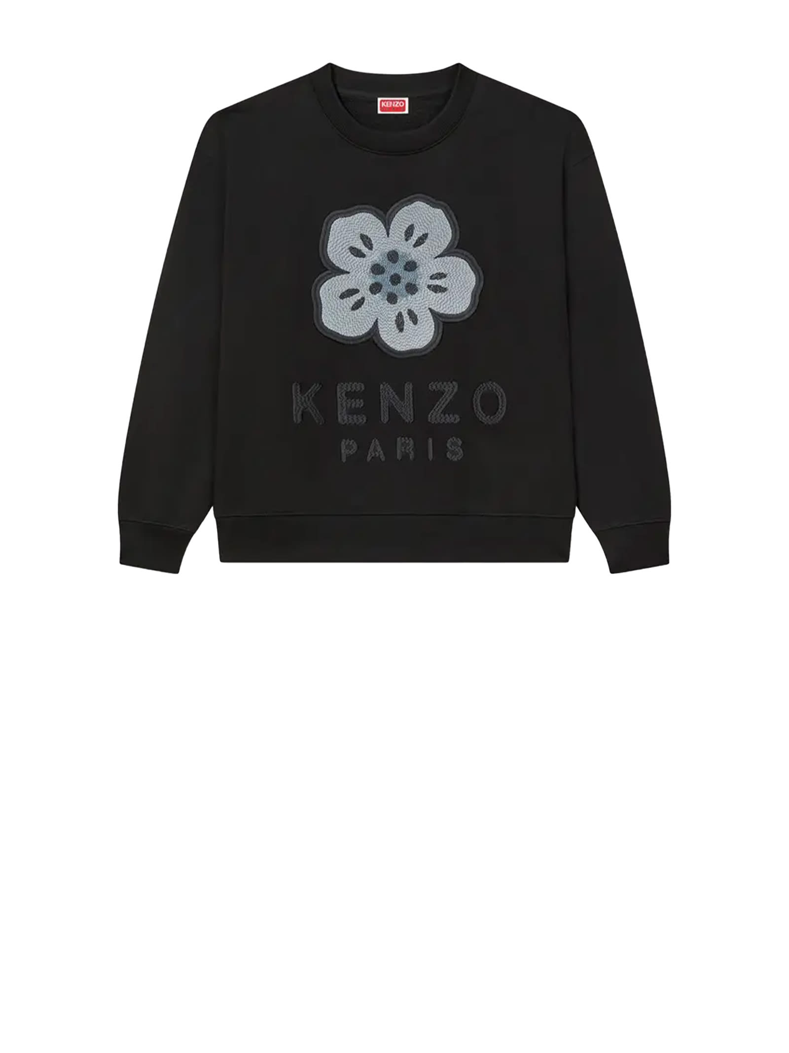 Kenzo Boke Flower Embroidered Sweatshirt In Blue