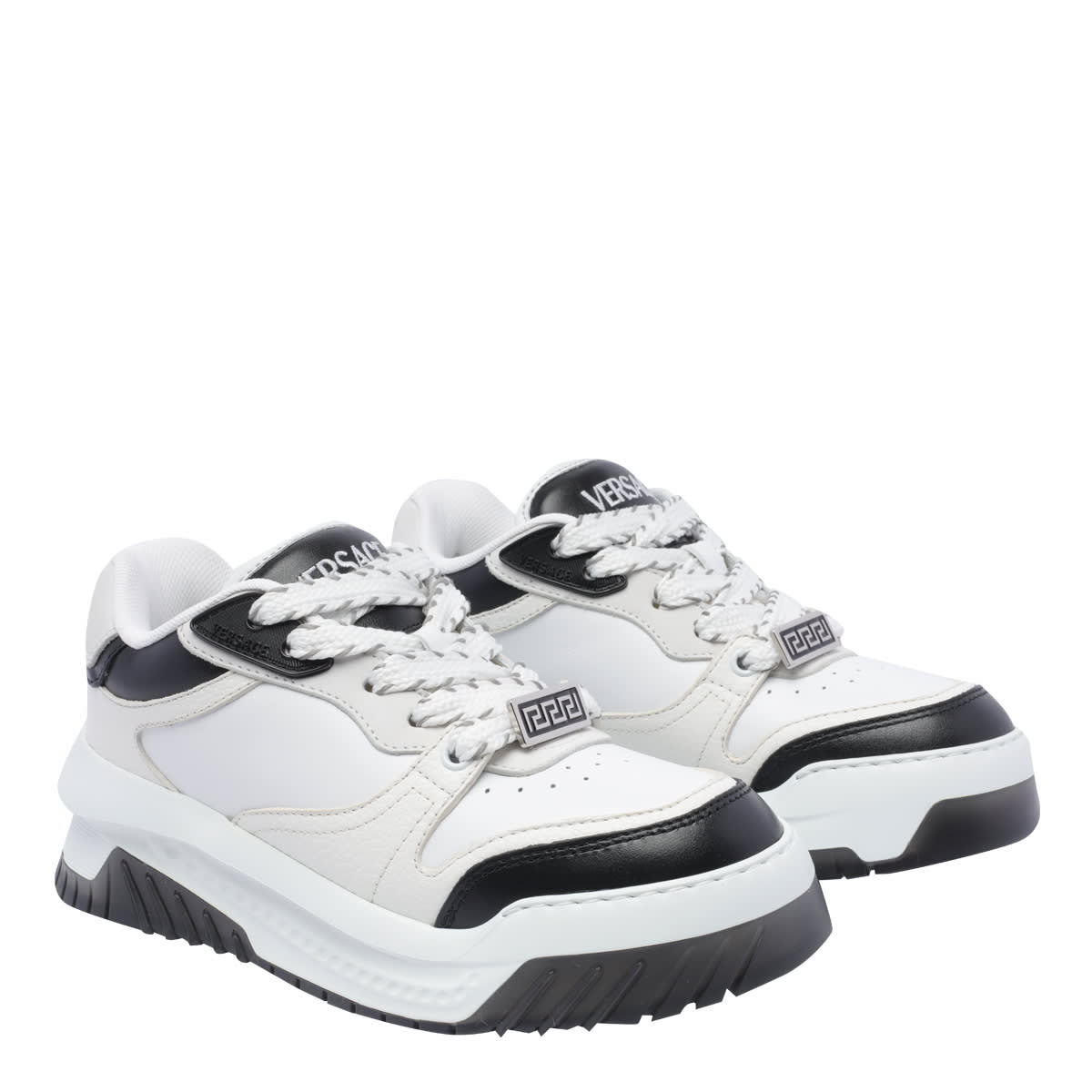 Shop Versace Odissea Sneakers In White