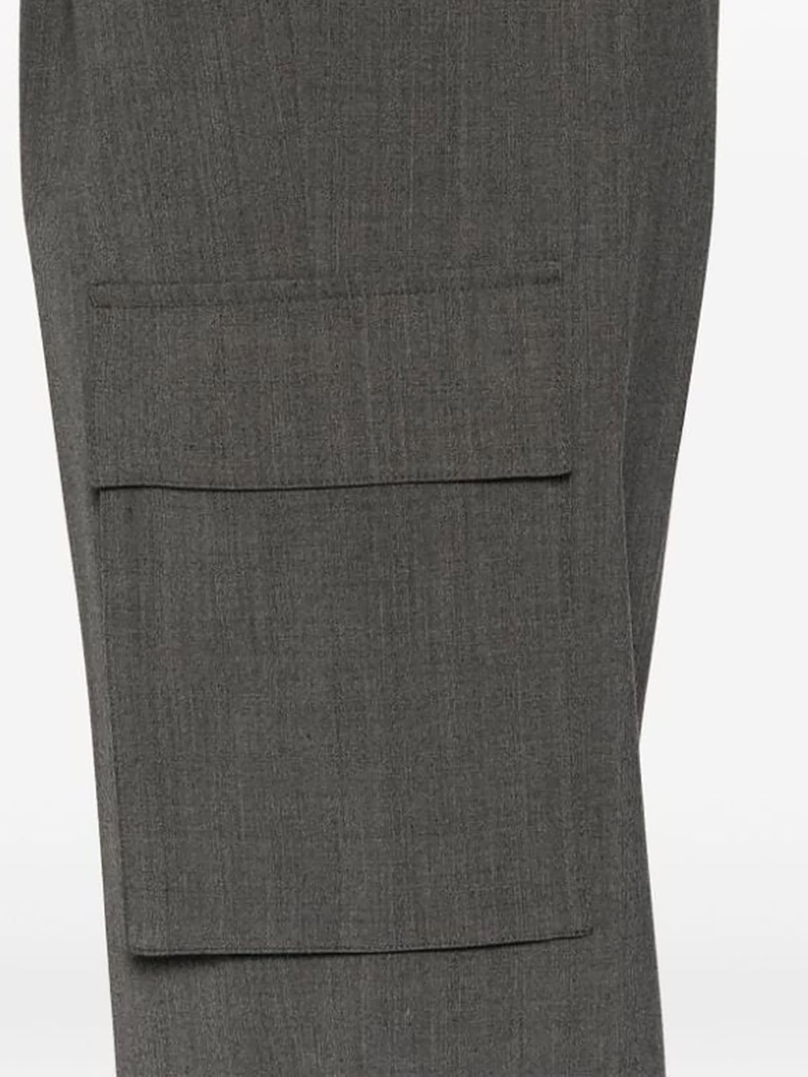 Shop Herno Cargo Trousers In Soft Wool In Grey