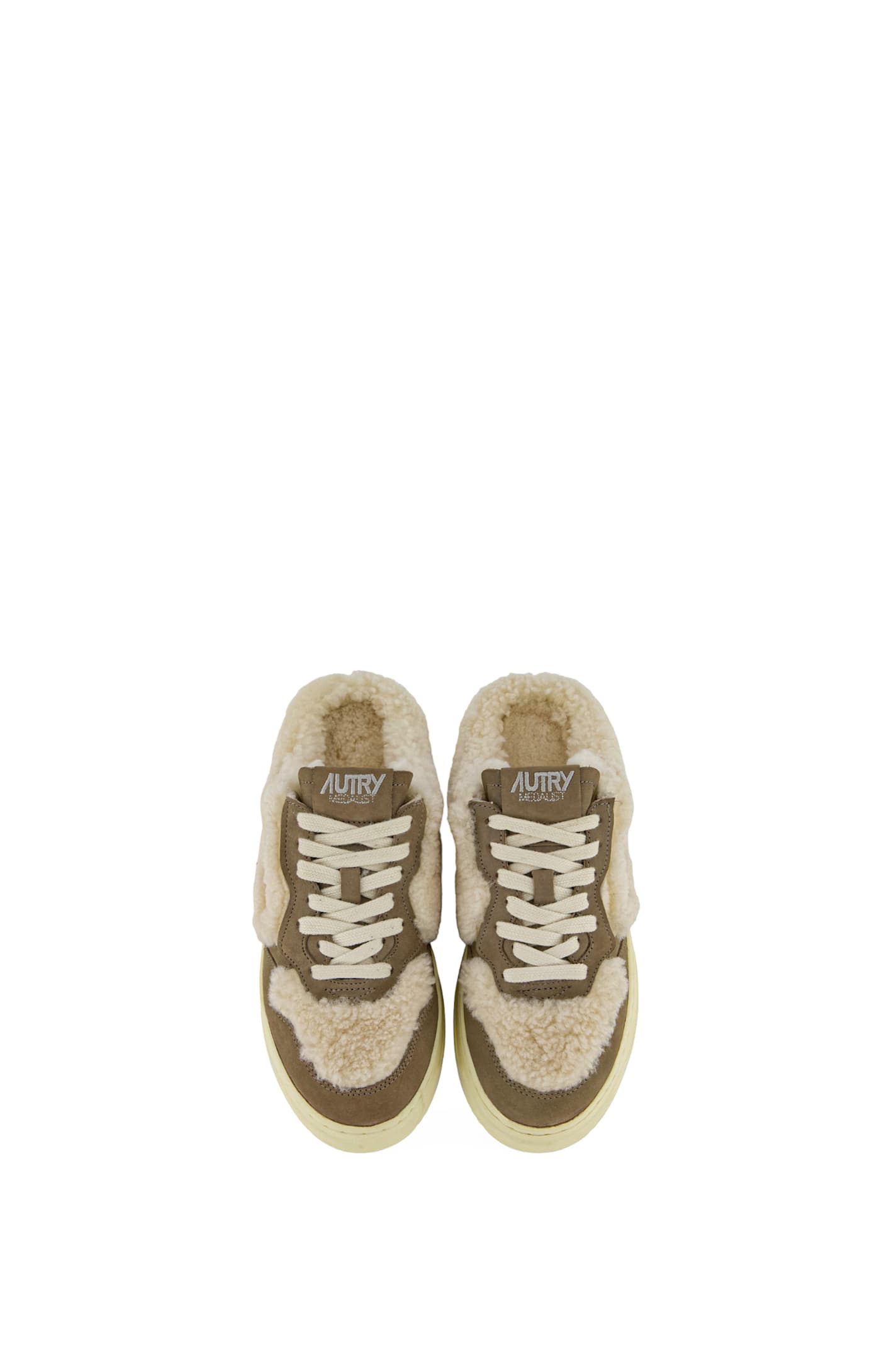 Shop Autry Medalist Mule Sneakers In Beige