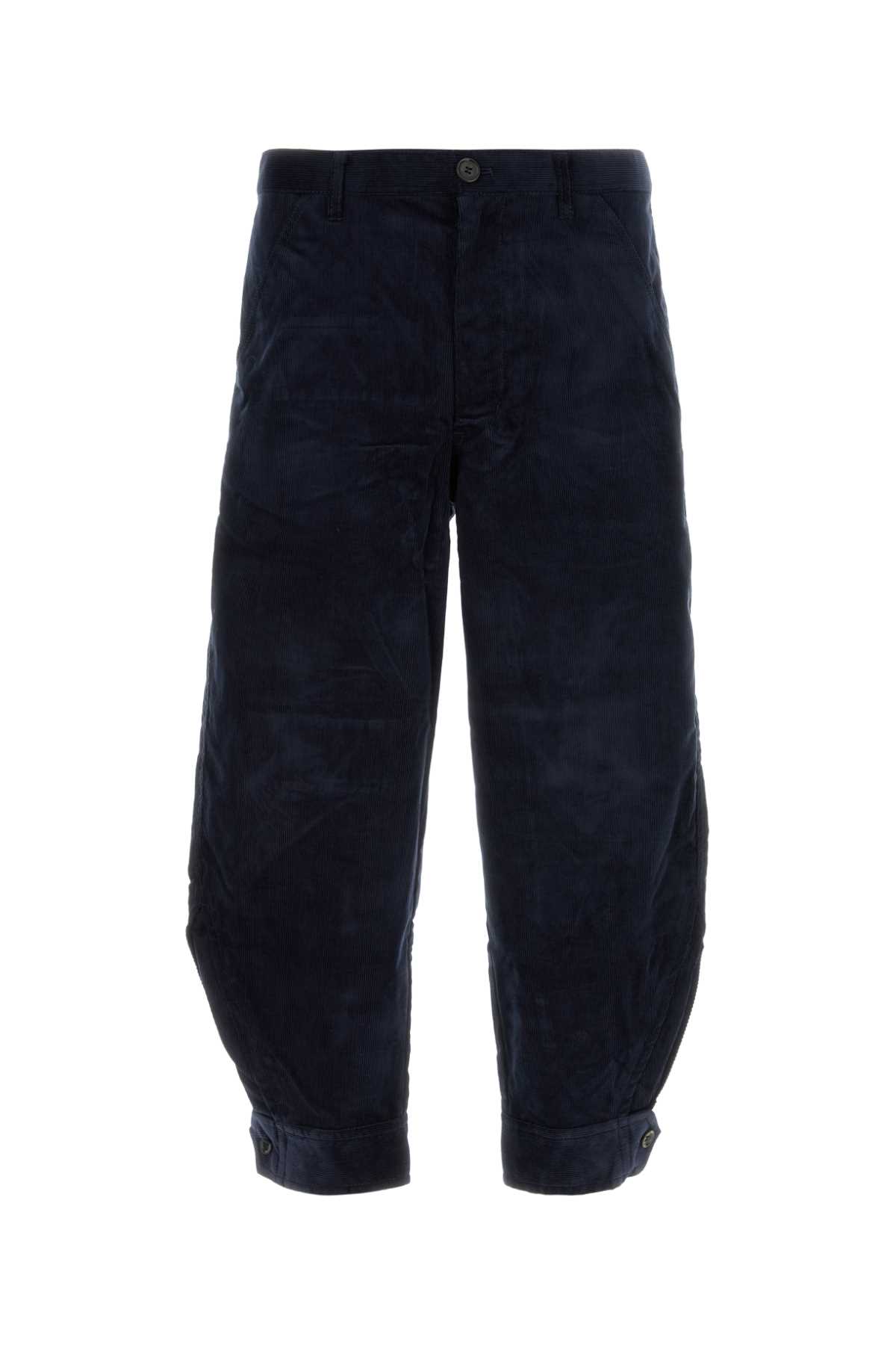 Shop Comme Des Garçons Shirt Navy Blue Corduroy Pant In 2navy