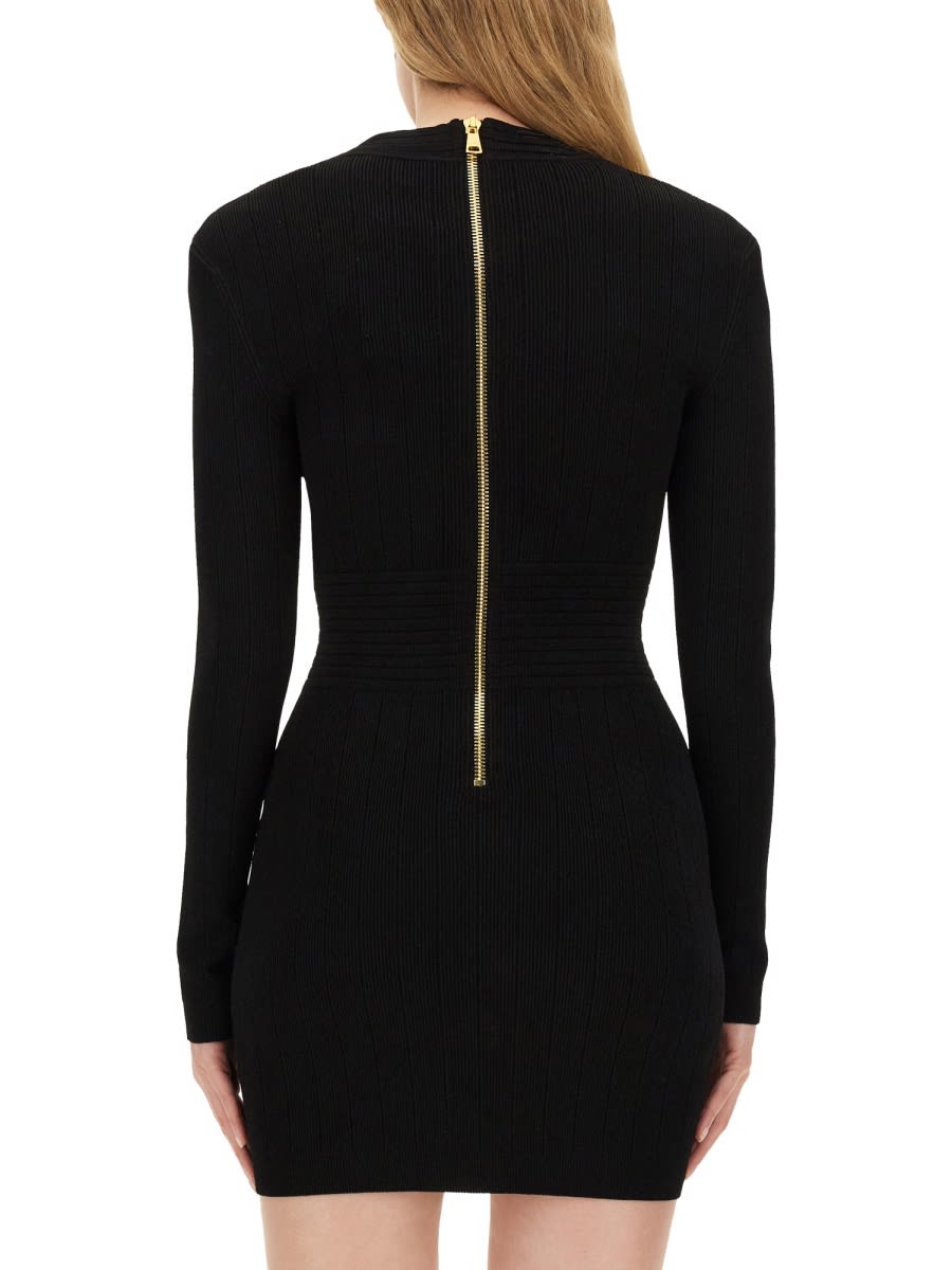 Shop Balmain Mini Dress In Black