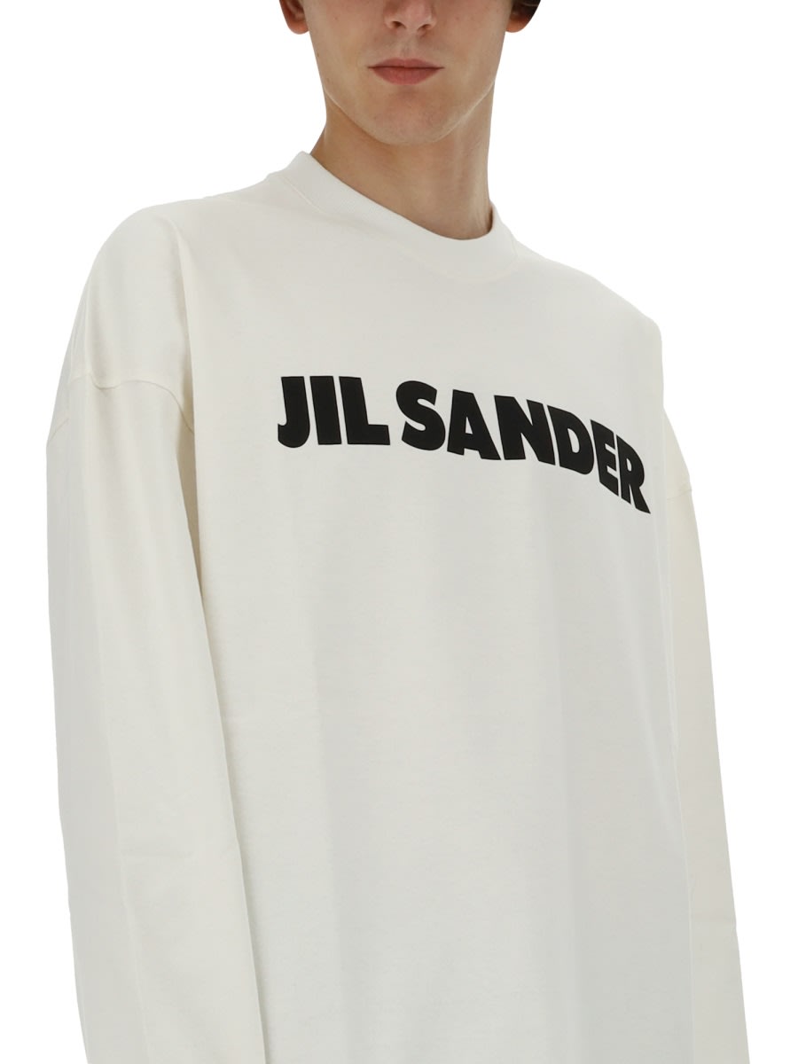 Shop Jil Sander T-shirt With Logo In Ivory