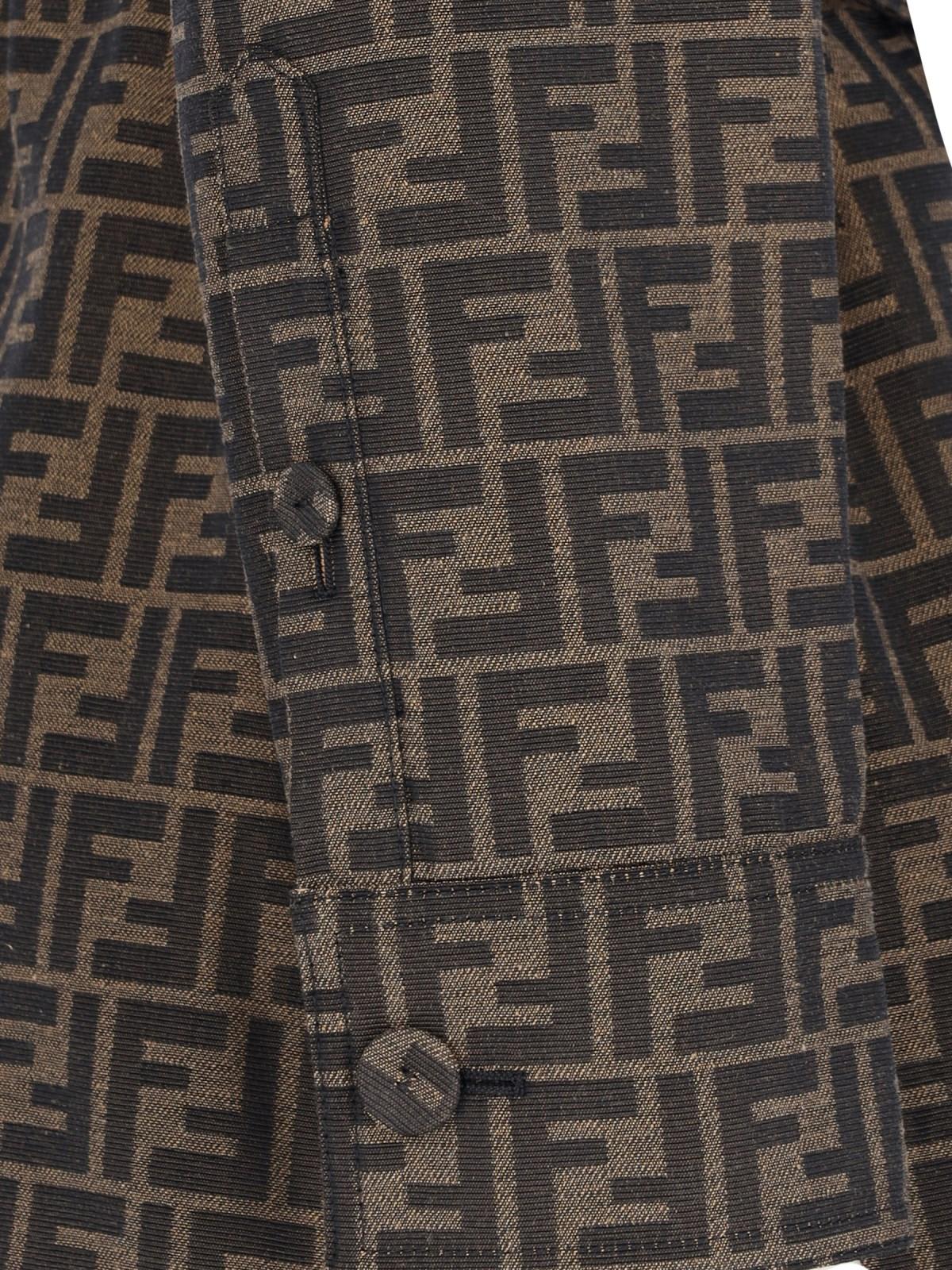 Shop Fendi Belt Detail Jacket In Brown